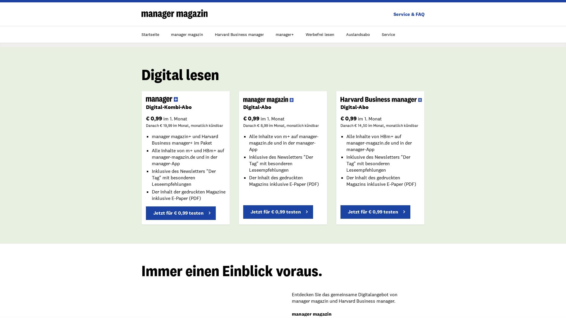 Website User Bewertung zu abo.manager-magazin.de