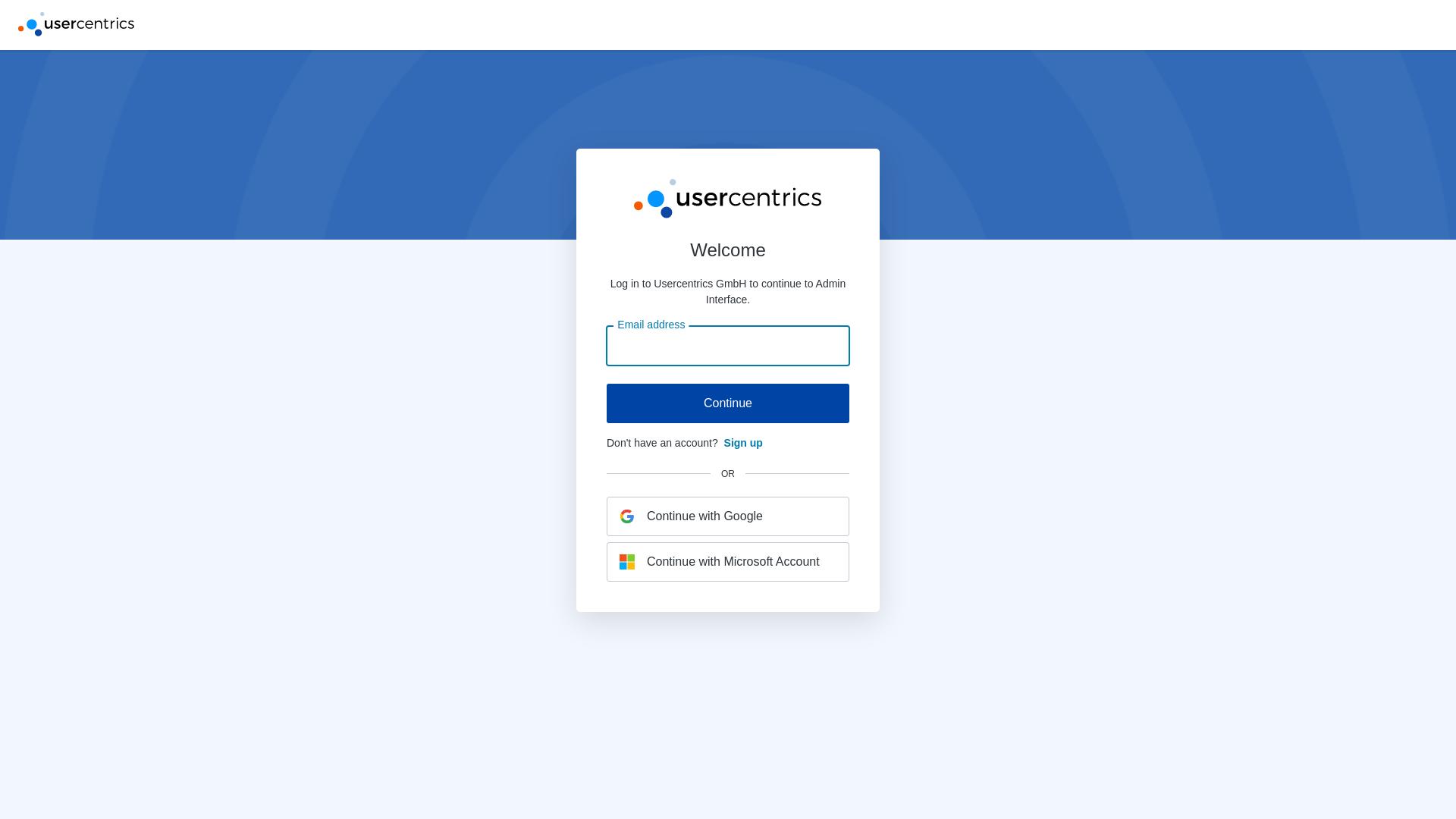 Website User Bewertung zu admin.usercentrics.com