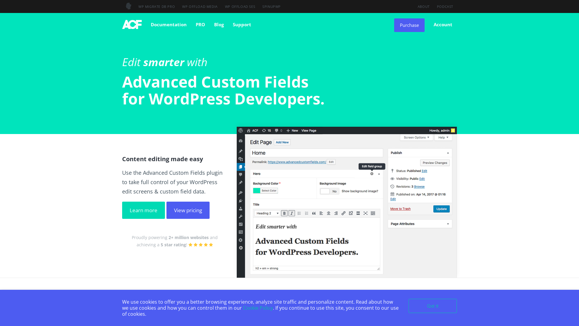 Website User Bewertung zu advancedcustomfields.com