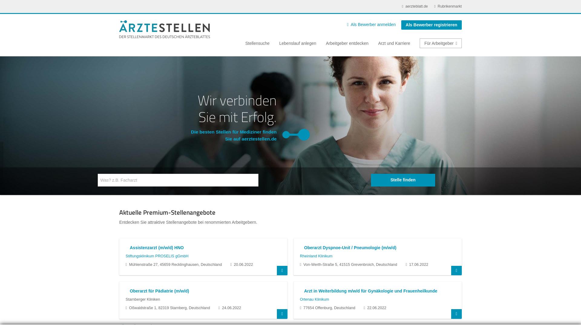 Website User Bewertung zu aerztestellen.aerzteblatt.de