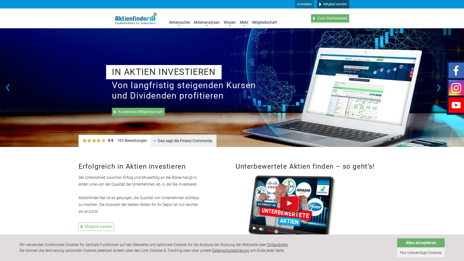 Website User Bewertung zu aktienfinder.net