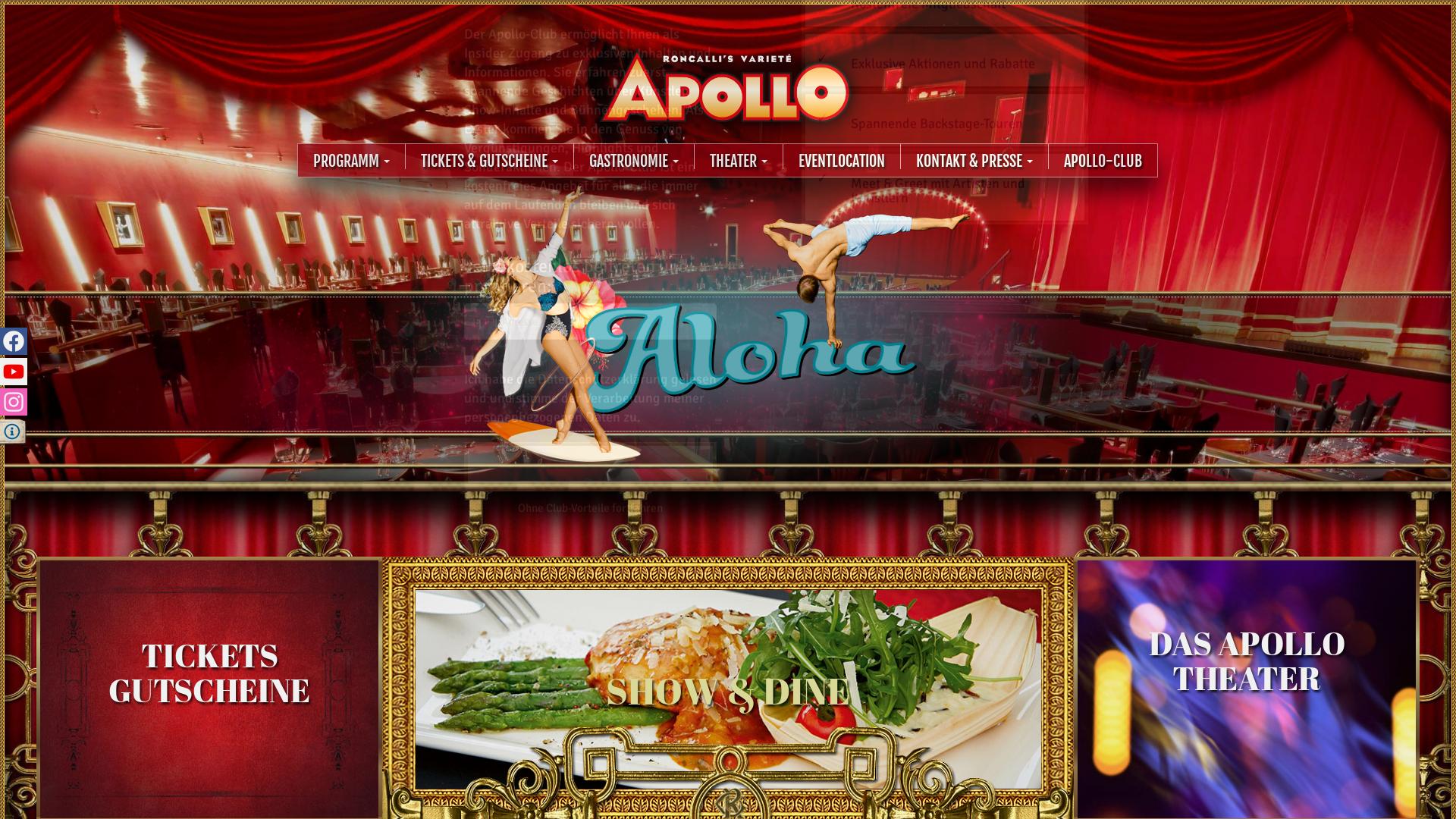 Website User Bewertung zu apollo-variete.de