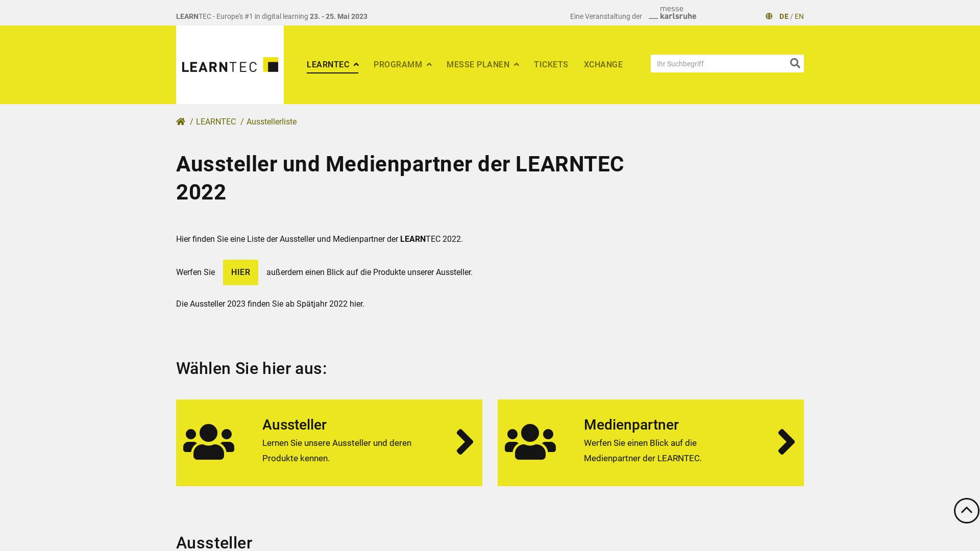 Website User Bewertung zu ausstellerverzeichnis.learntec.de