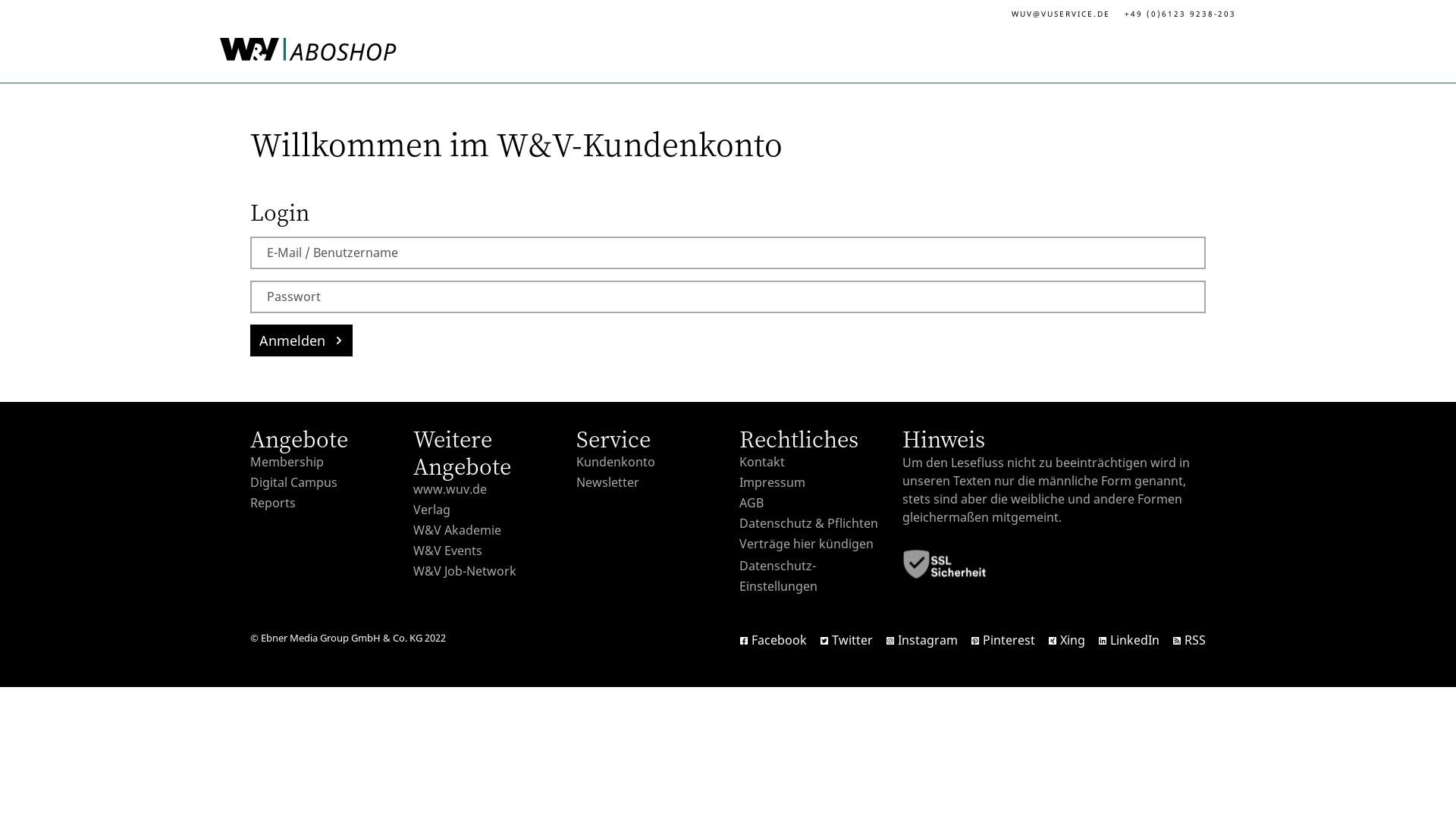 Website User Bewertung zu auth.wuv.de