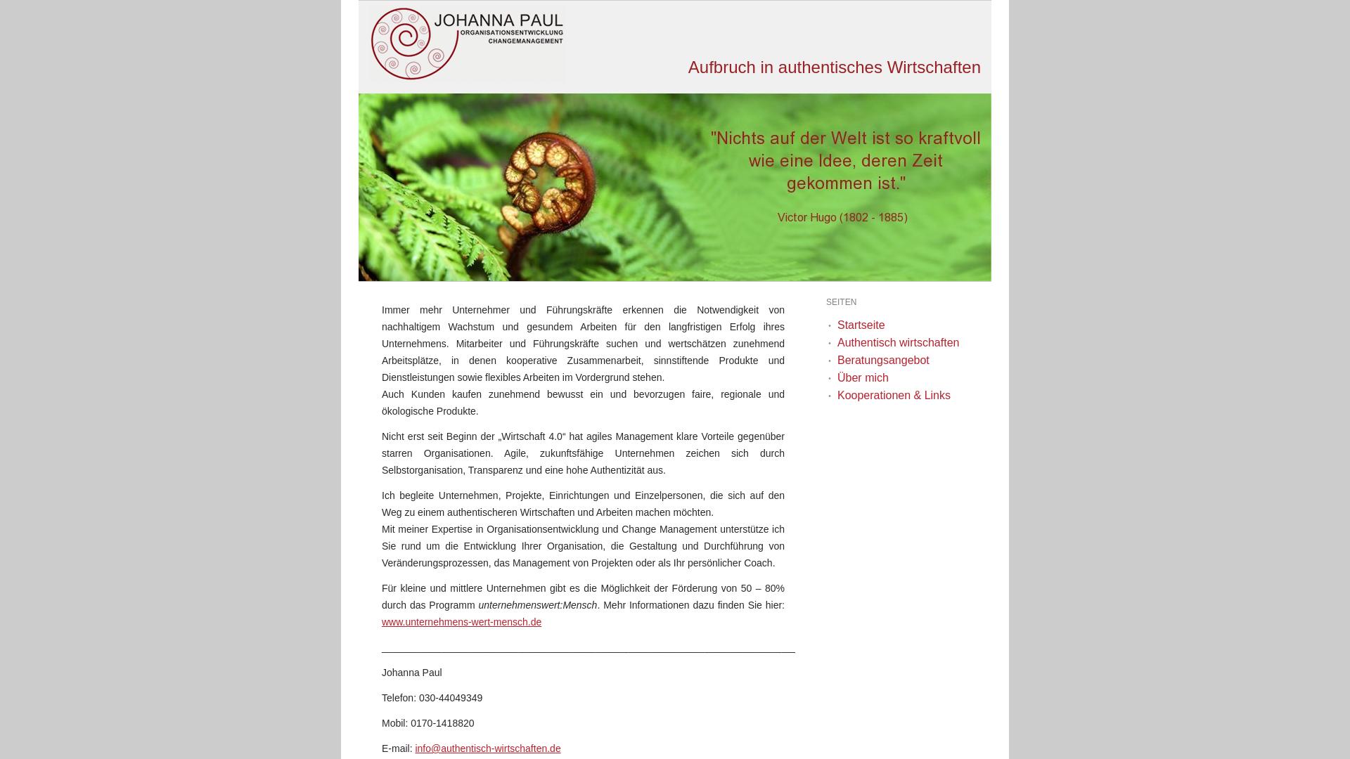 Website User Bewertung zu authentisch-wirtschaften.de