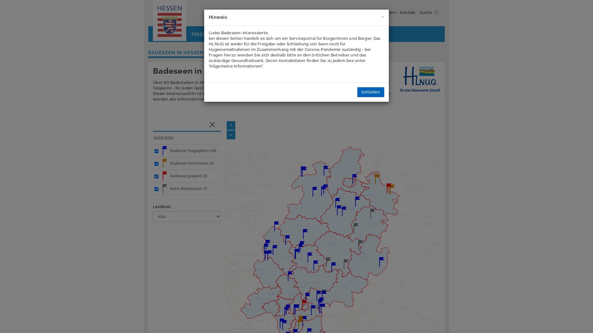 Website User Bewertung zu badeseen.hlnug.de