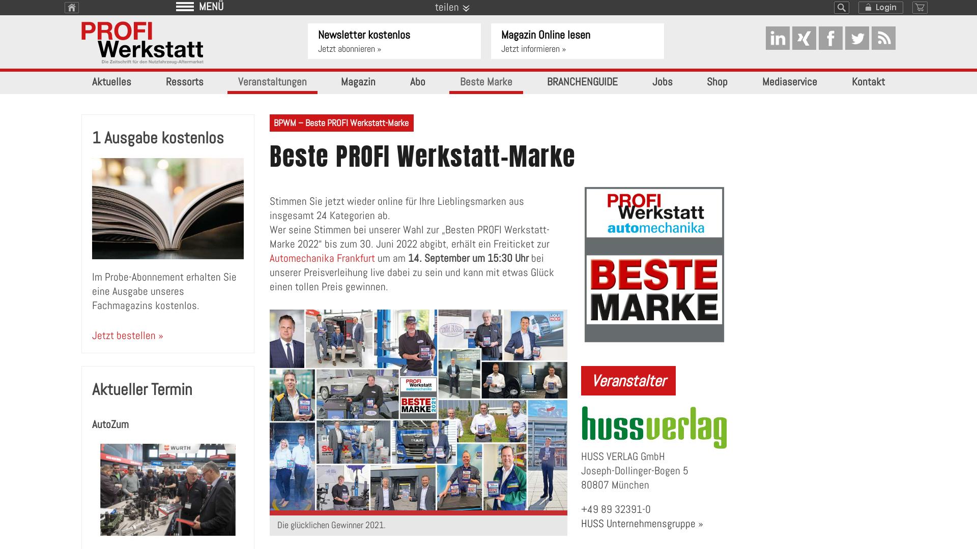 Website User Bewertung zu beste-marke.profi-werkstatt.net