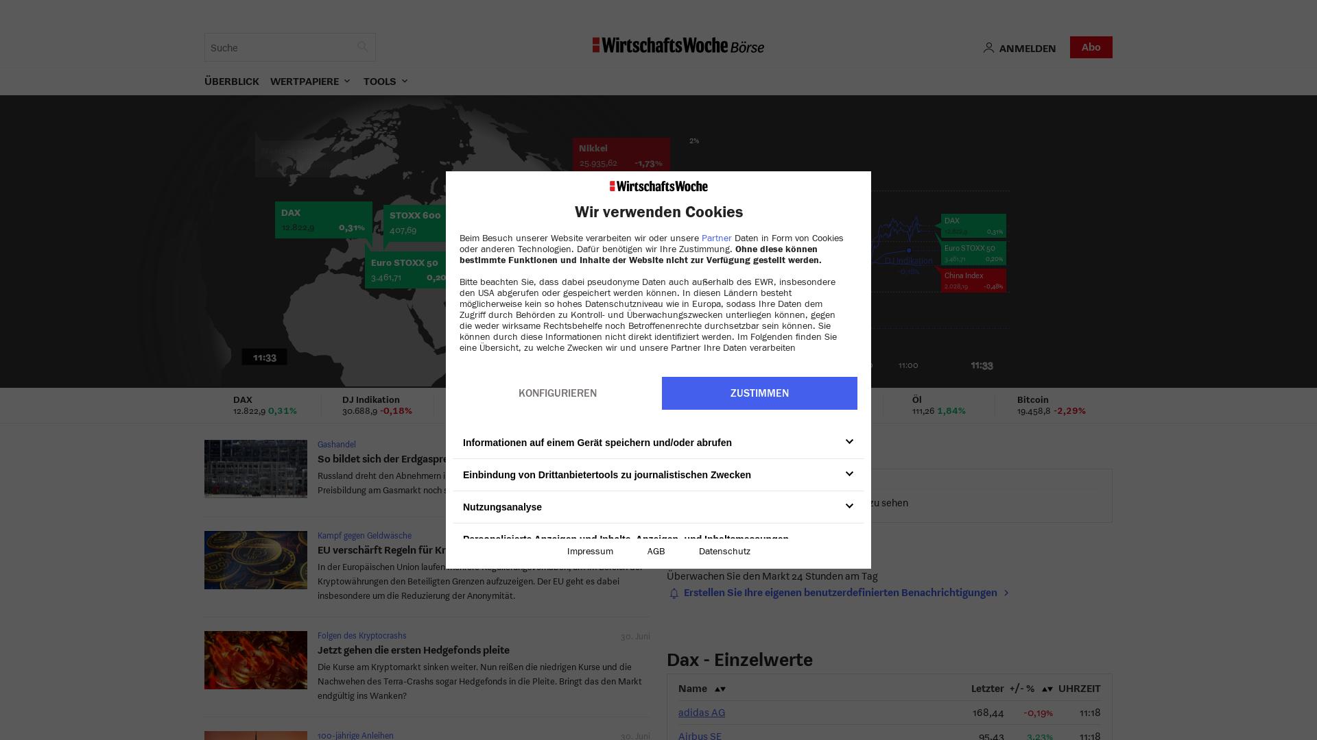 Website User Bewertung zu boerse.wiwo.de