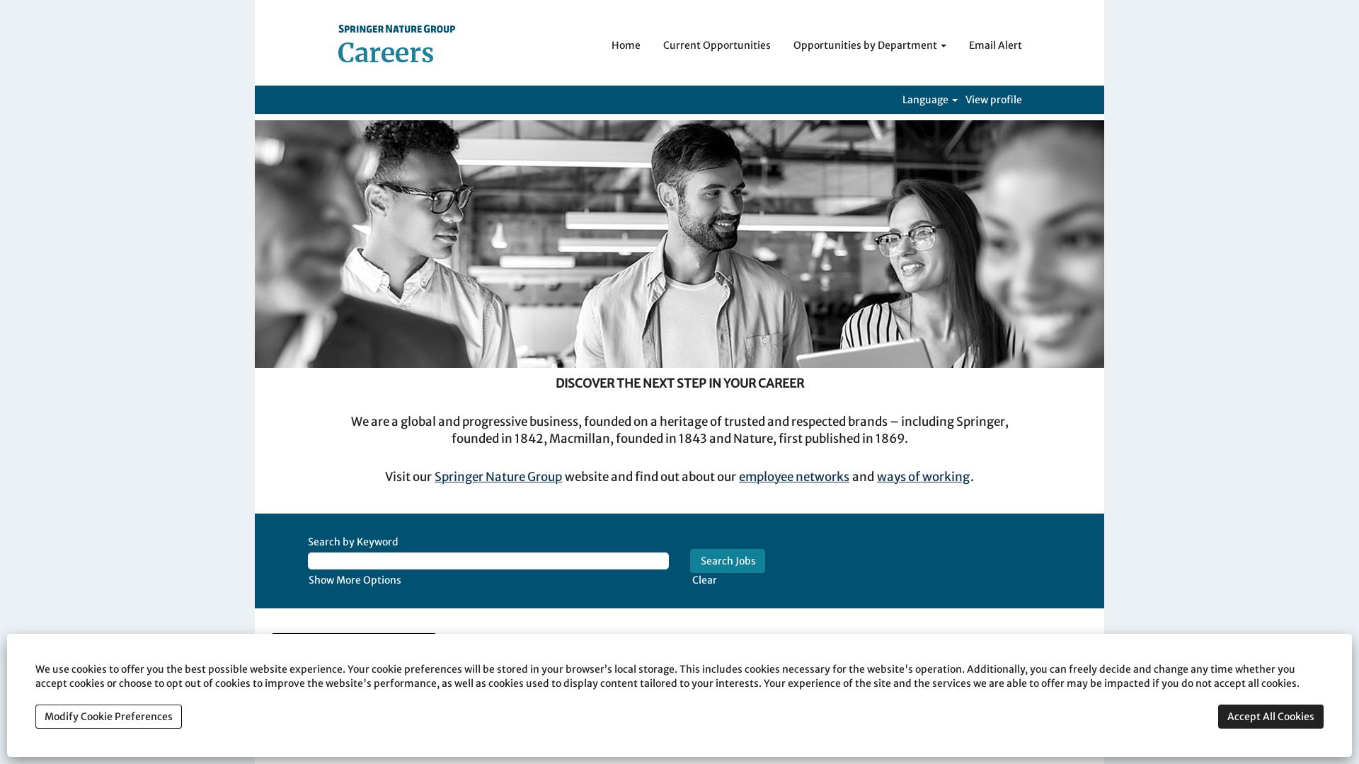 Website User Bewertung zu careers.springernature.com