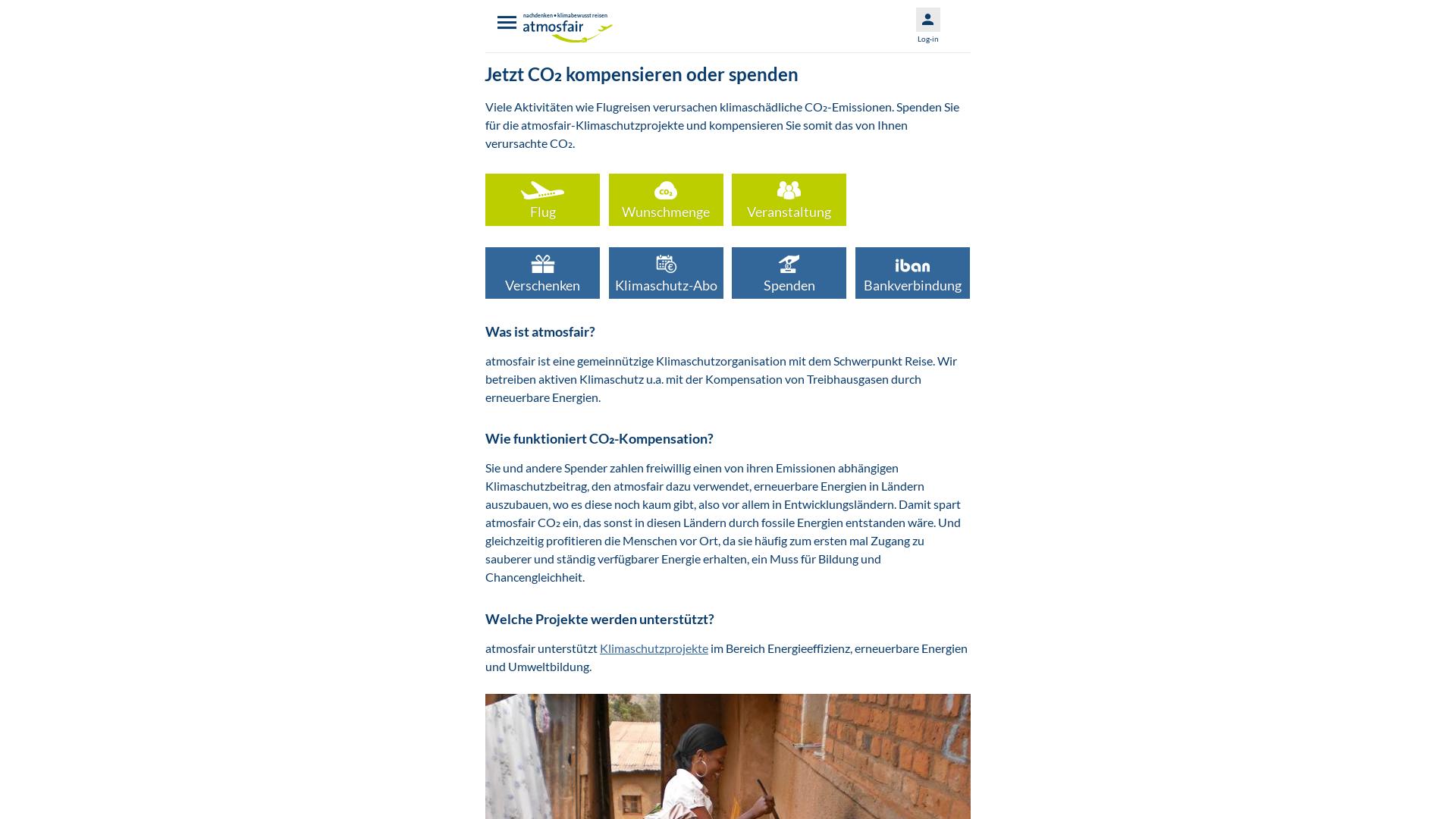 Website User Bewertung zu co2offset.atmosfair.de