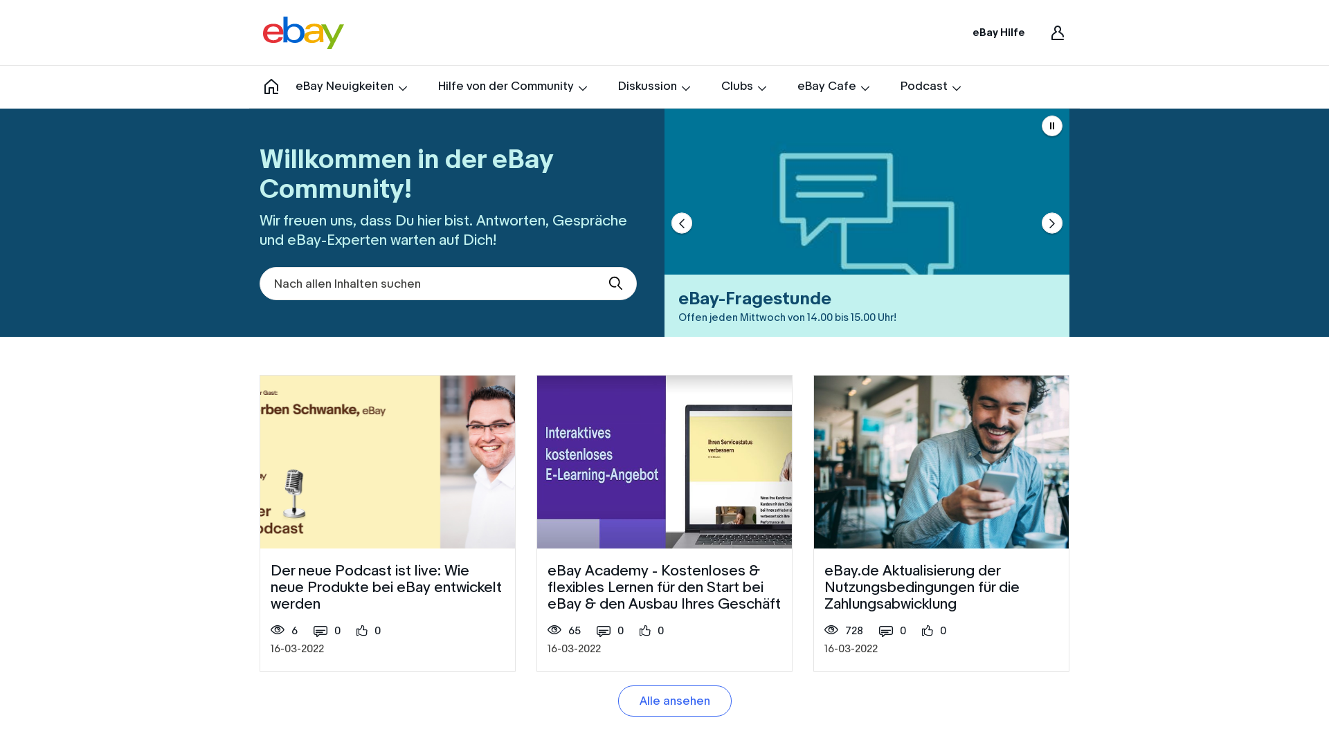 Website User Bewertung zu community.ebay.de