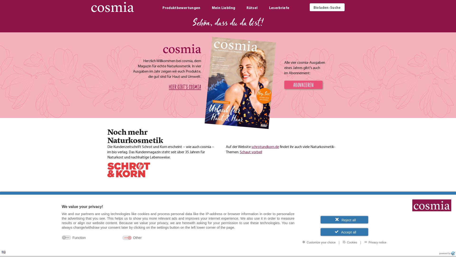 Website User Bewertung zu cosmia.de