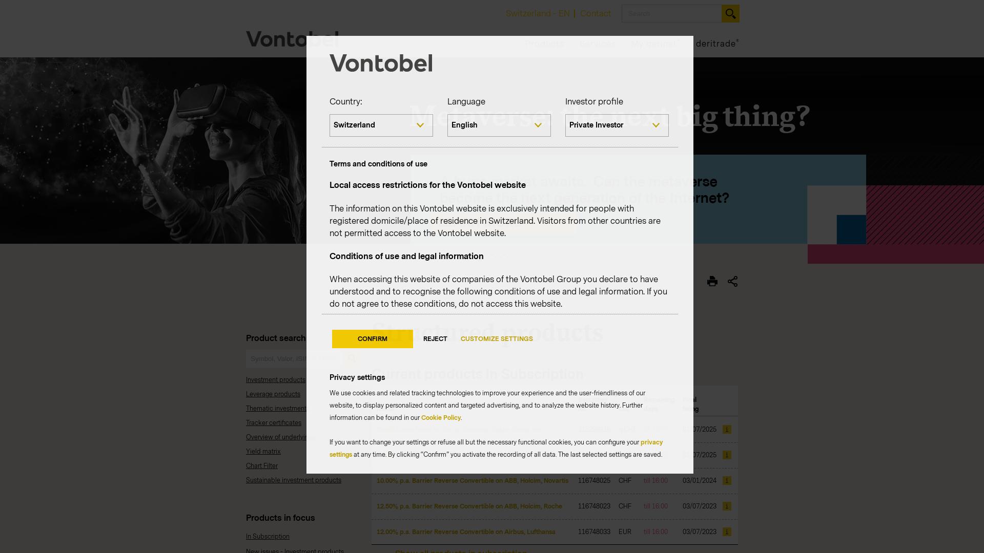 Website User Bewertung zu derinet.vontobel.com