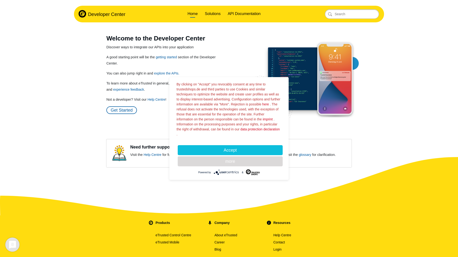 Website User Bewertung zu developers.etrusted.com