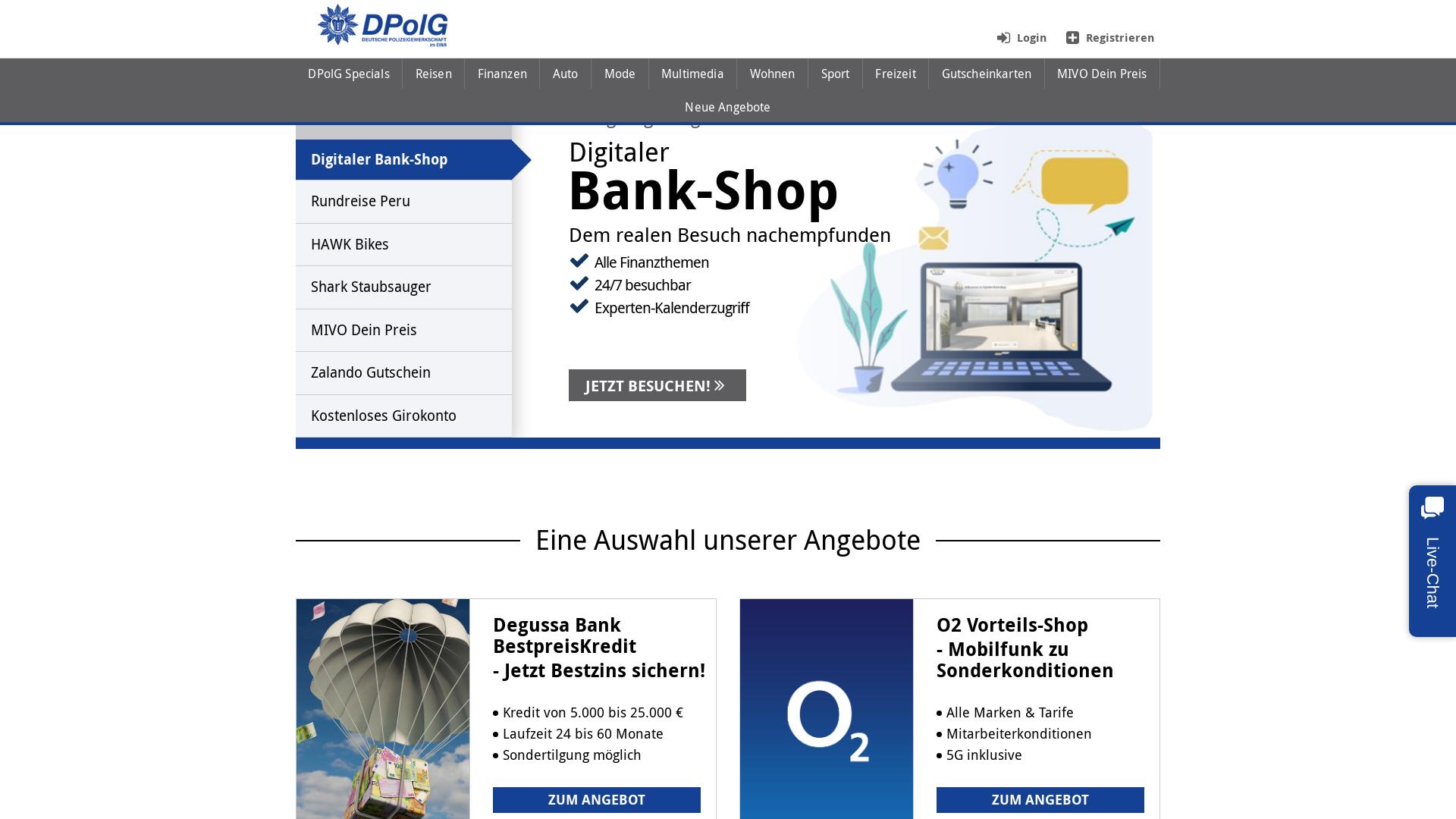 Website User Bewertung zu dpolg.mitgliedervorteile.com