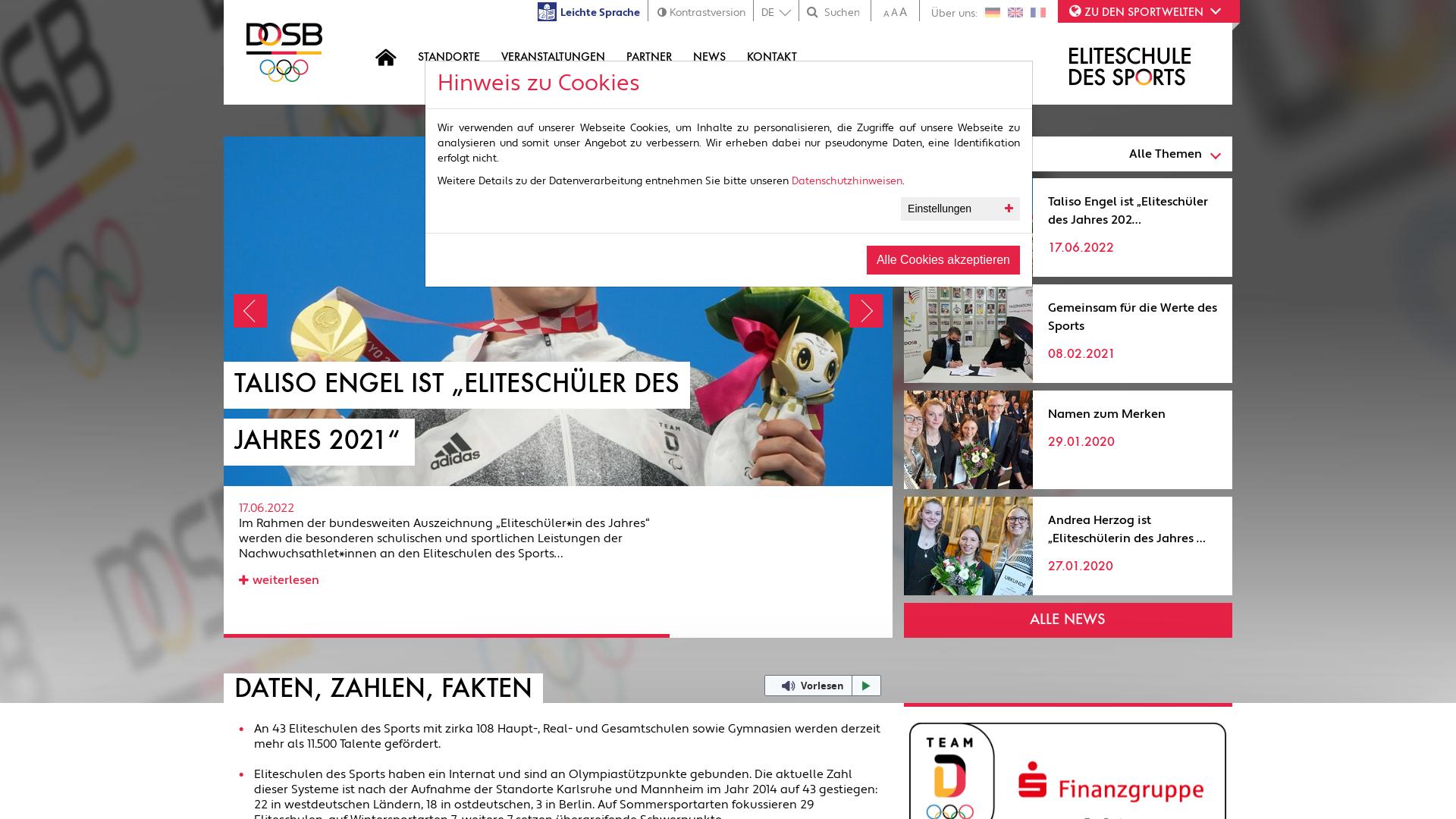 Website User Bewertung zu eliteschulen.dosb.de