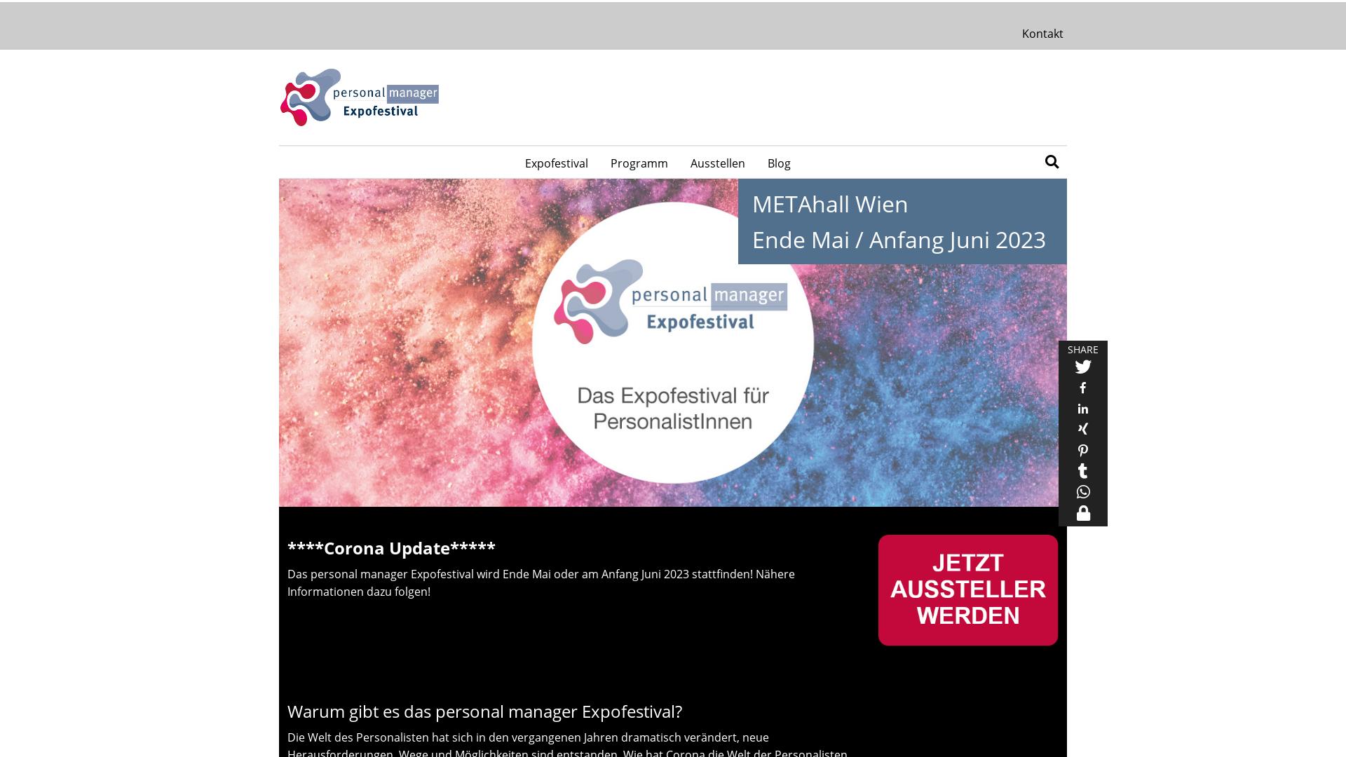Website User Bewertung zu expofestival.personal-manager.at