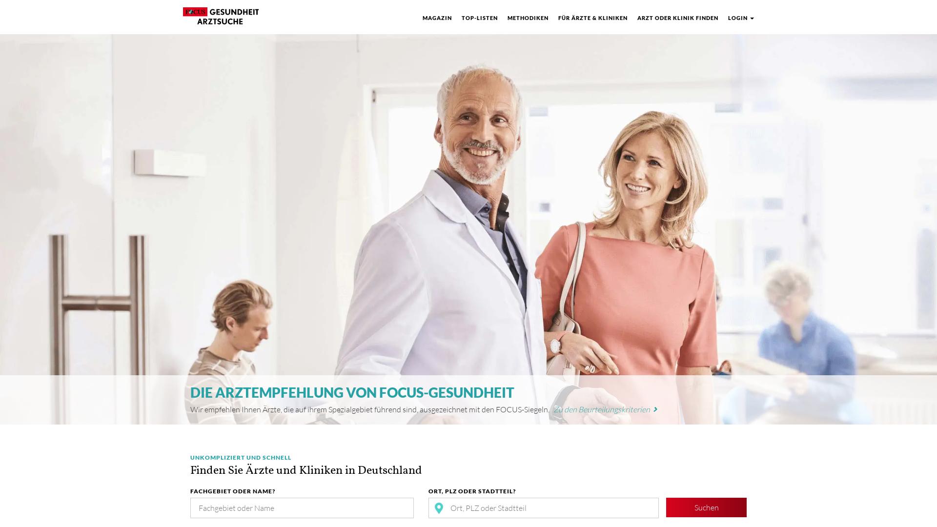Website User Bewertung zu focus-arztsuche.de