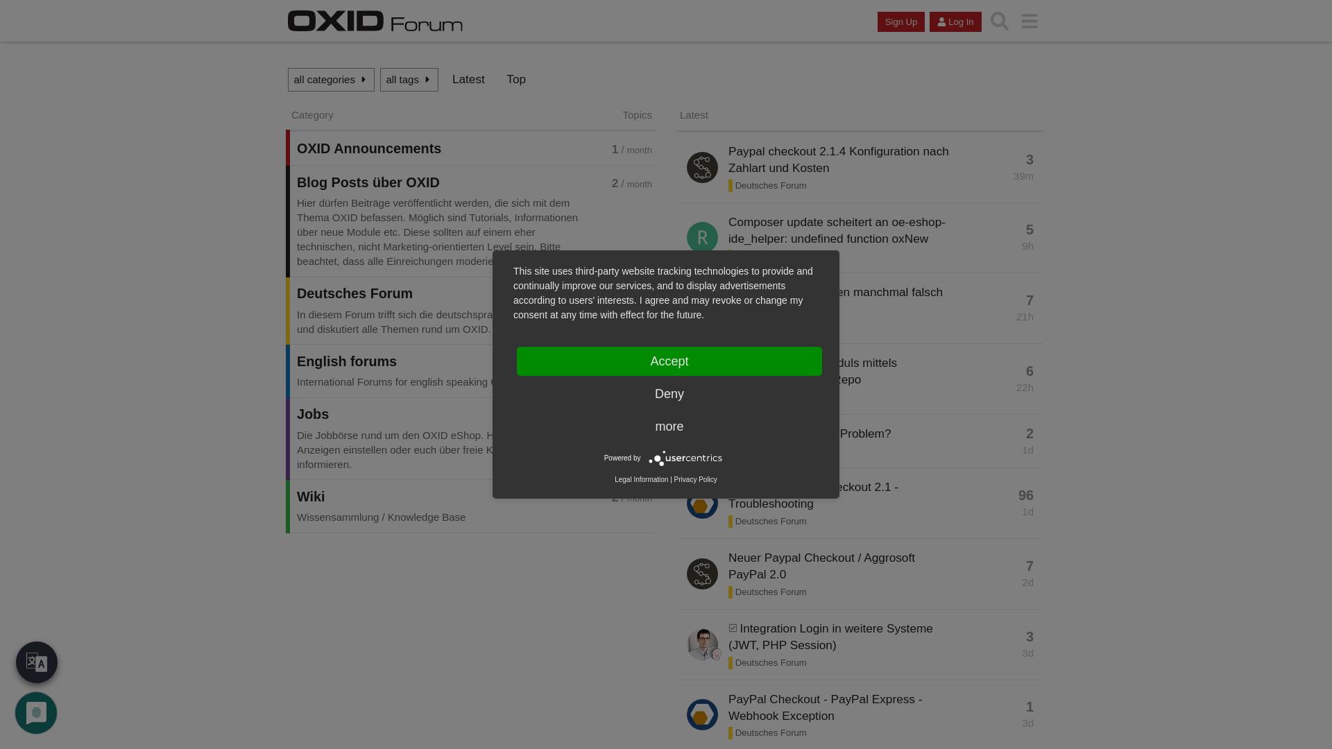 Website User Bewertung zu forum.oxid-esales.com