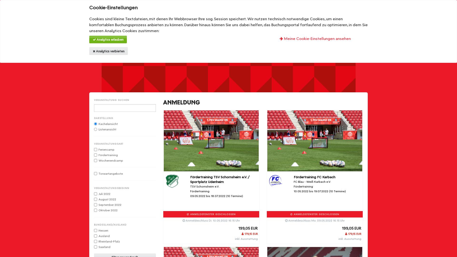 Website User Bewertung zu fussballschule.mainz05.de