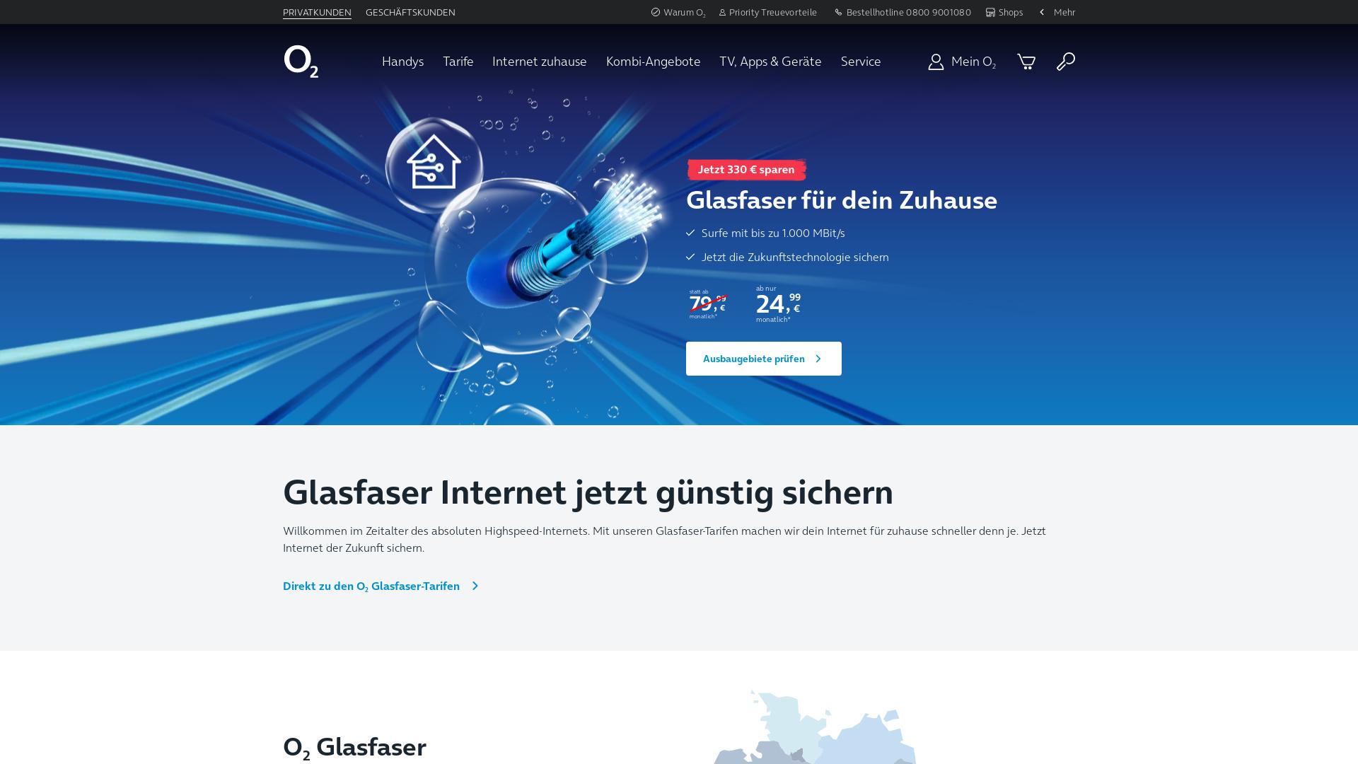 Website User Bewertung zu glasfaser.o2online.de