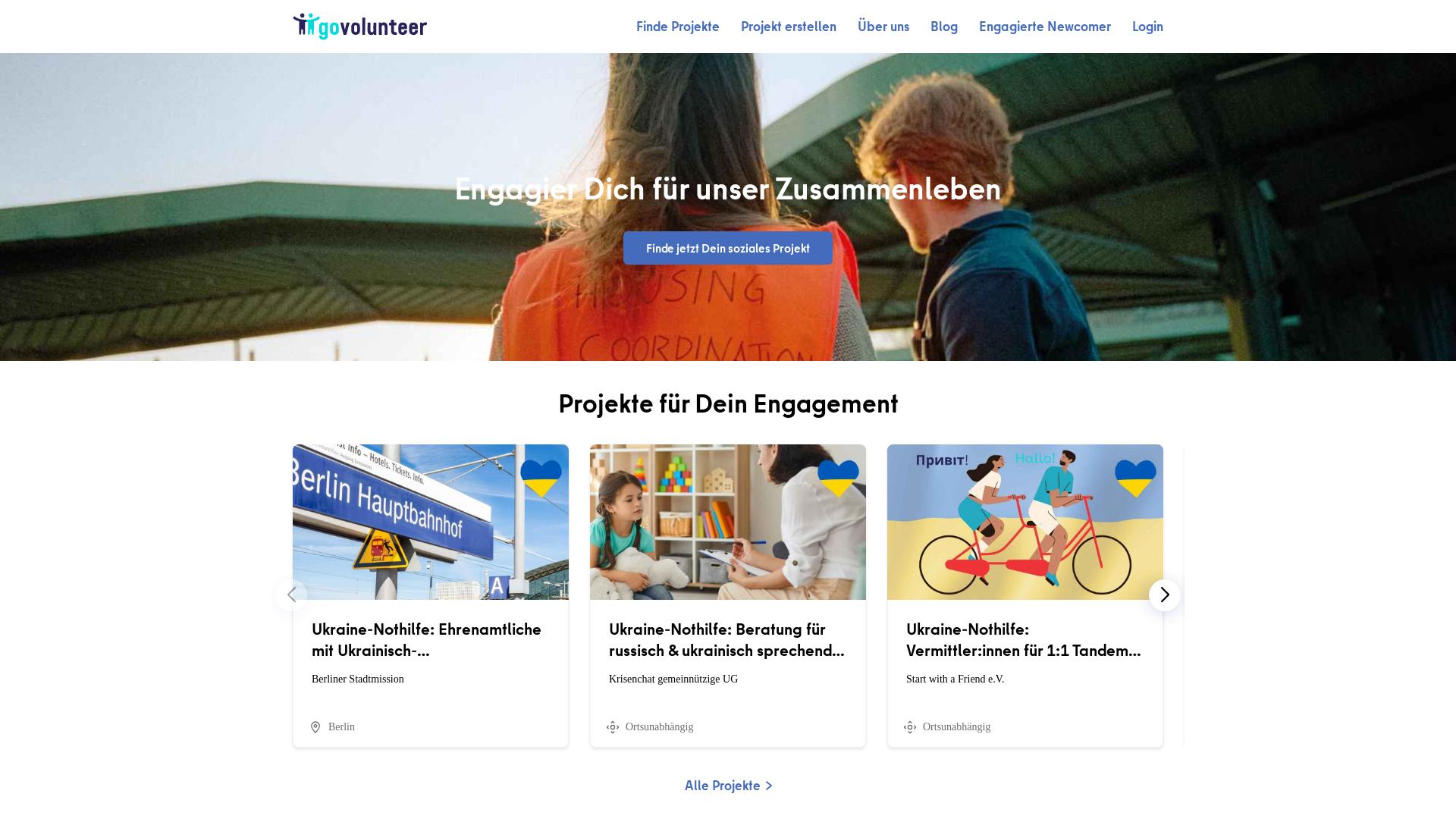 Website User Bewertung zu govolunteer.com