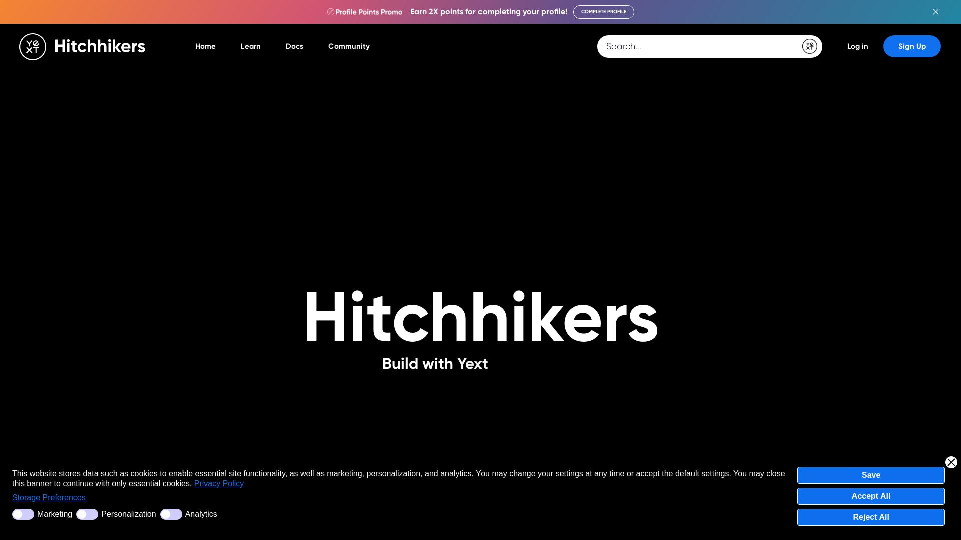 Website User Bewertung zu hitchhikers.yext.com