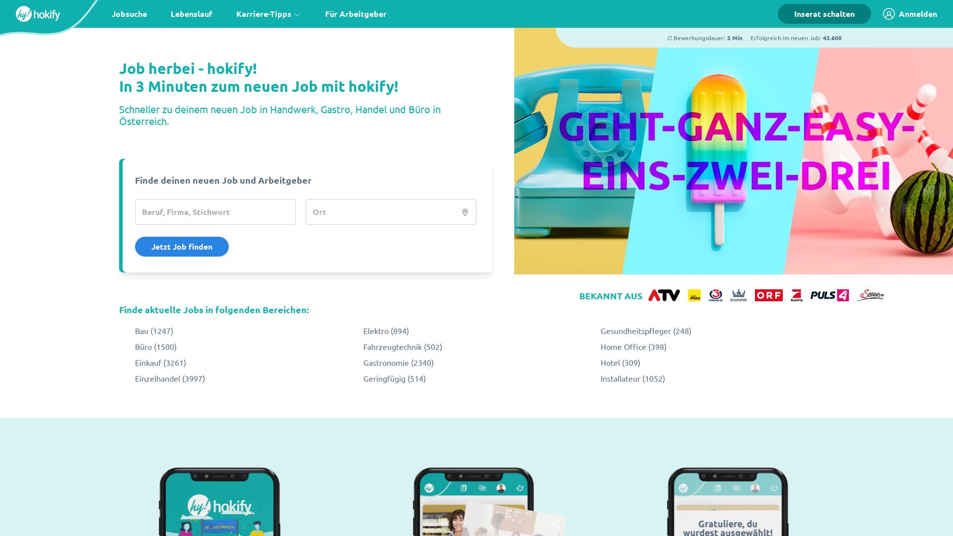 Website User Bewertung zu hokify.at
