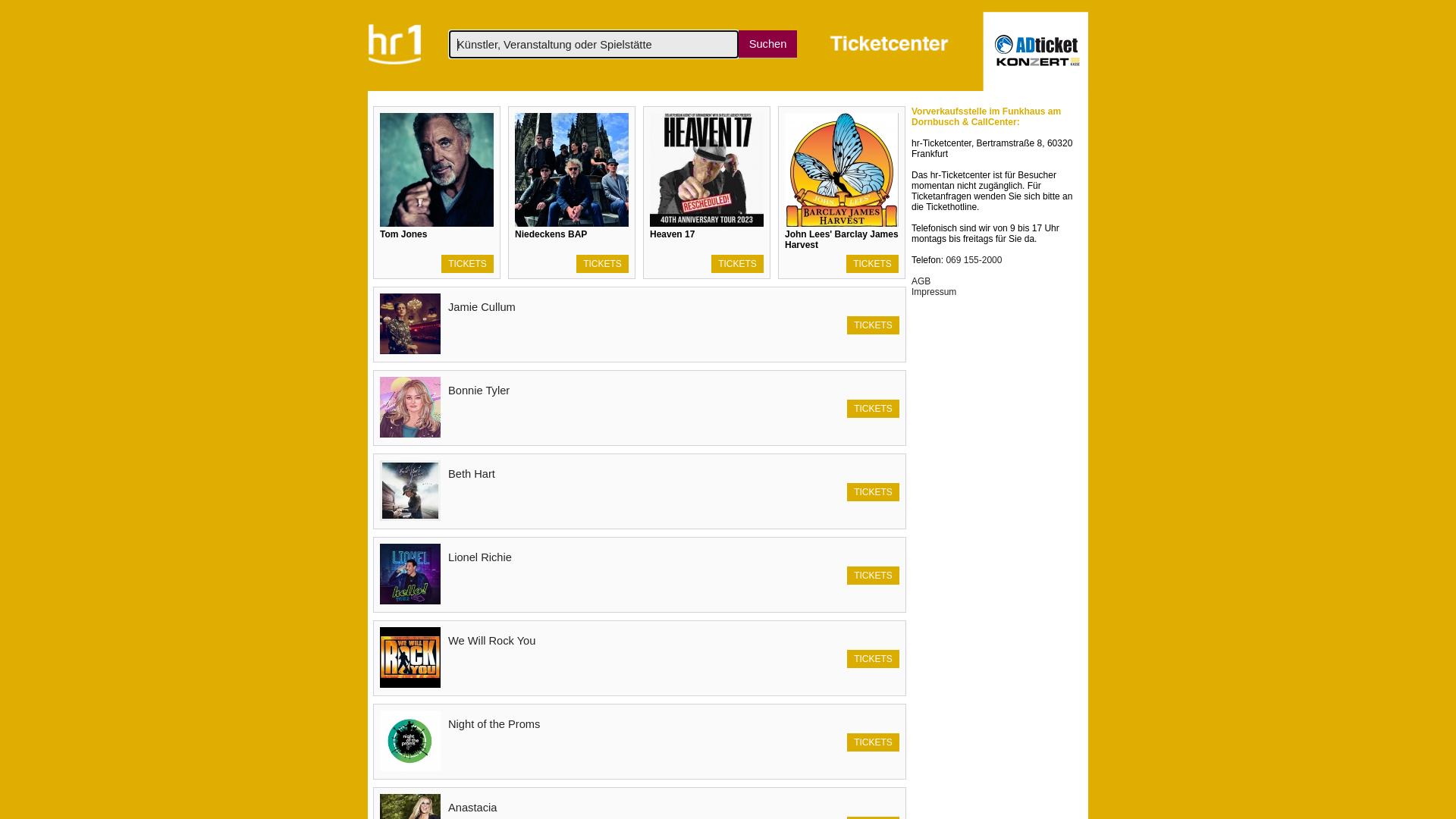 Website User Bewertung zu hr1.adticket.de