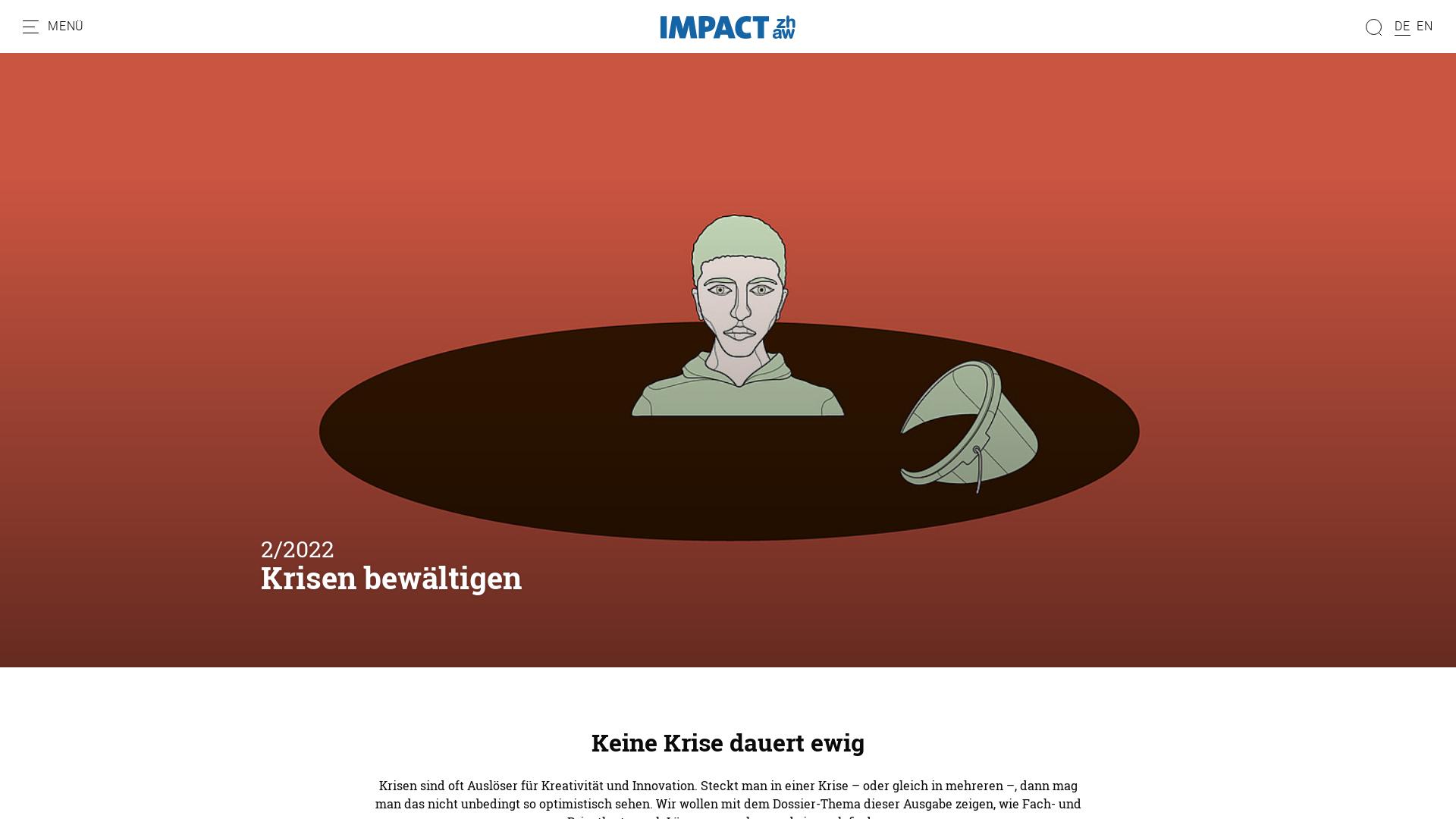 Website User Bewertung zu impact.zhaw.ch