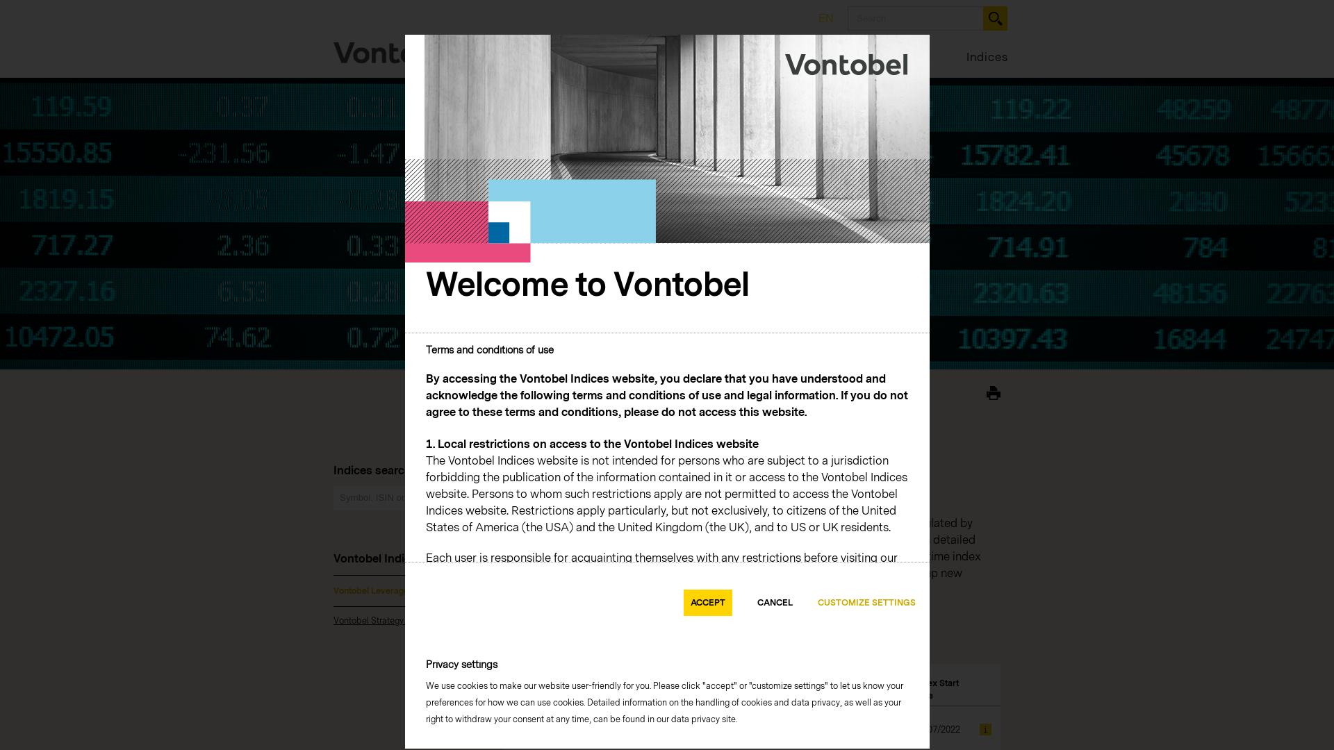 Website User Bewertung zu indices.vontobel.com