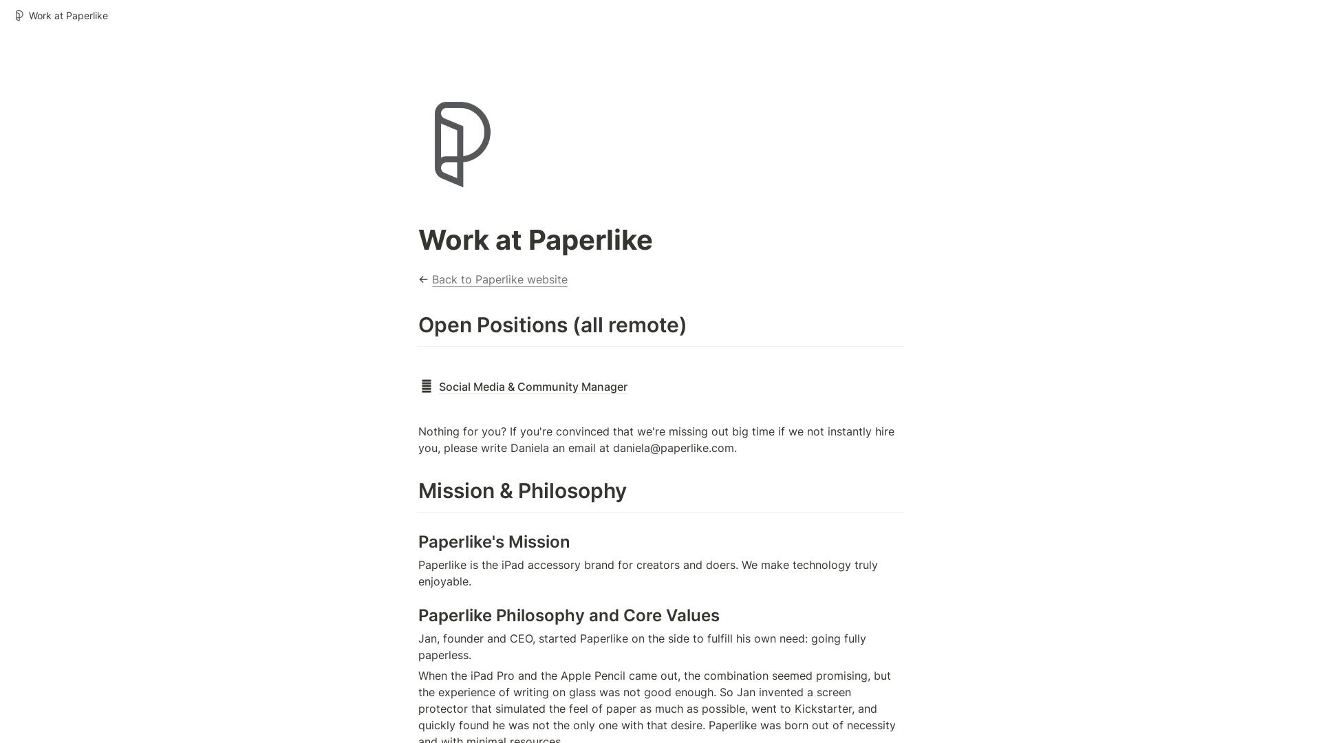 Website User Bewertung zu jobs.paperlike.com