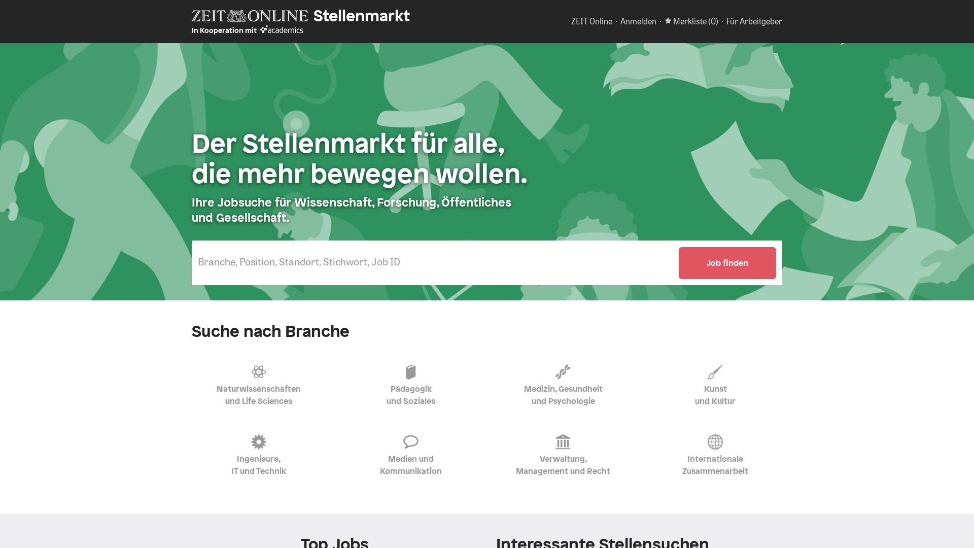Website User Bewertung zu jobs.zeit.de