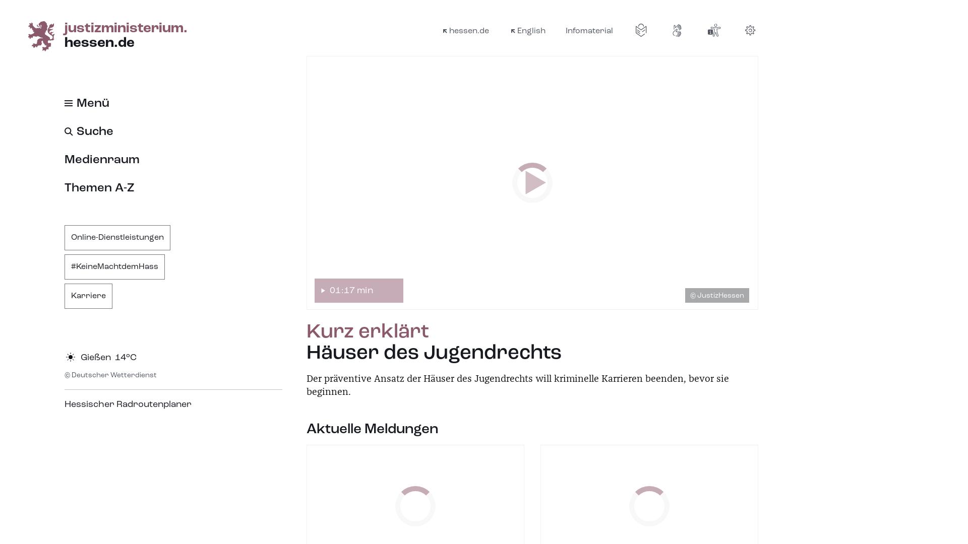 Website User Bewertung zu justizministerium.hessen.de