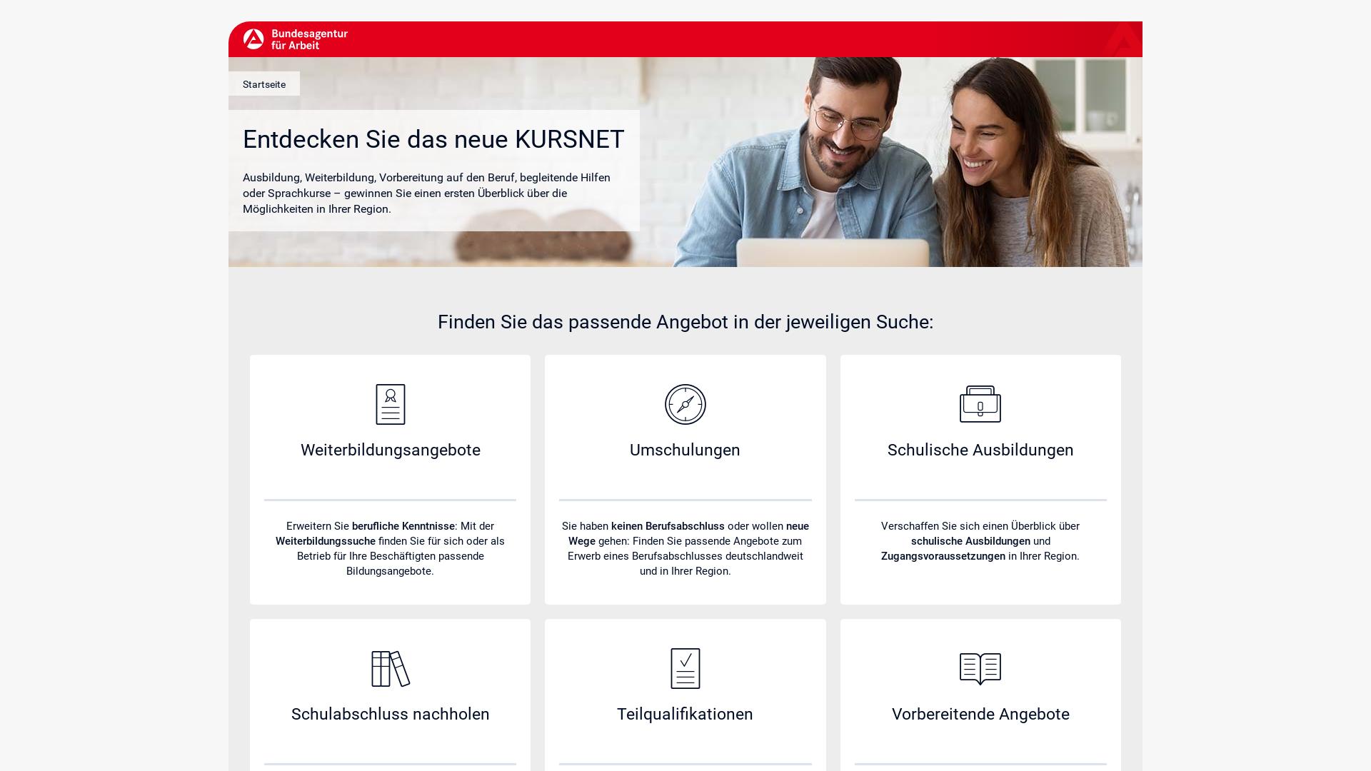 Website User Bewertung zu kursnet-finden.arbeitsagentur.de