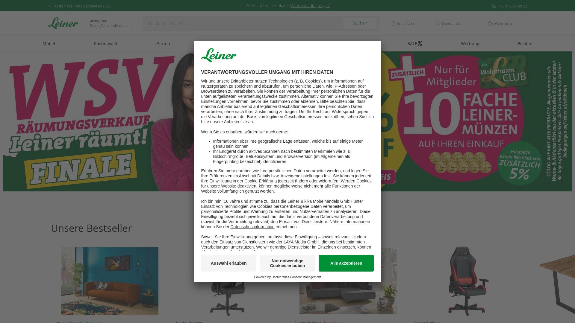 Website User Bewertung zu leiner.at