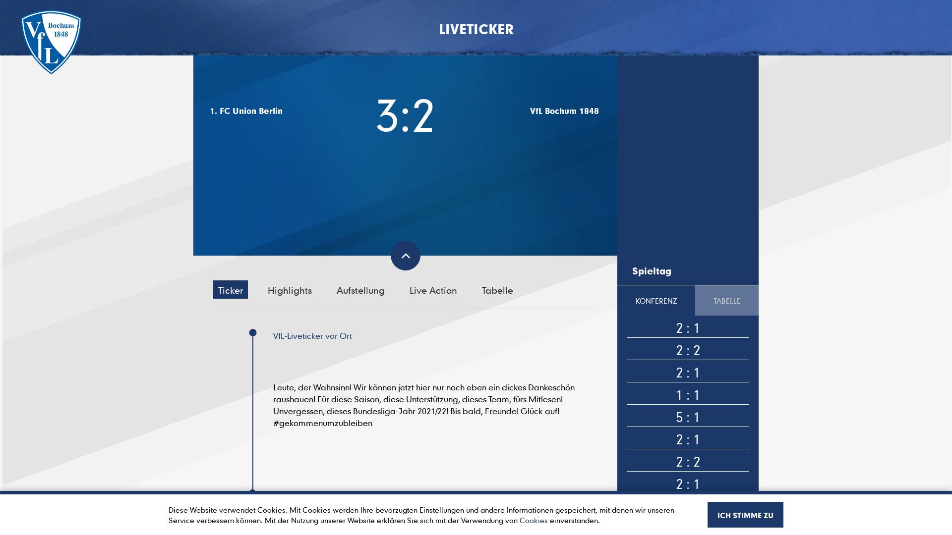 Website User Bewertung zu liveticker.vfl-bochum.de