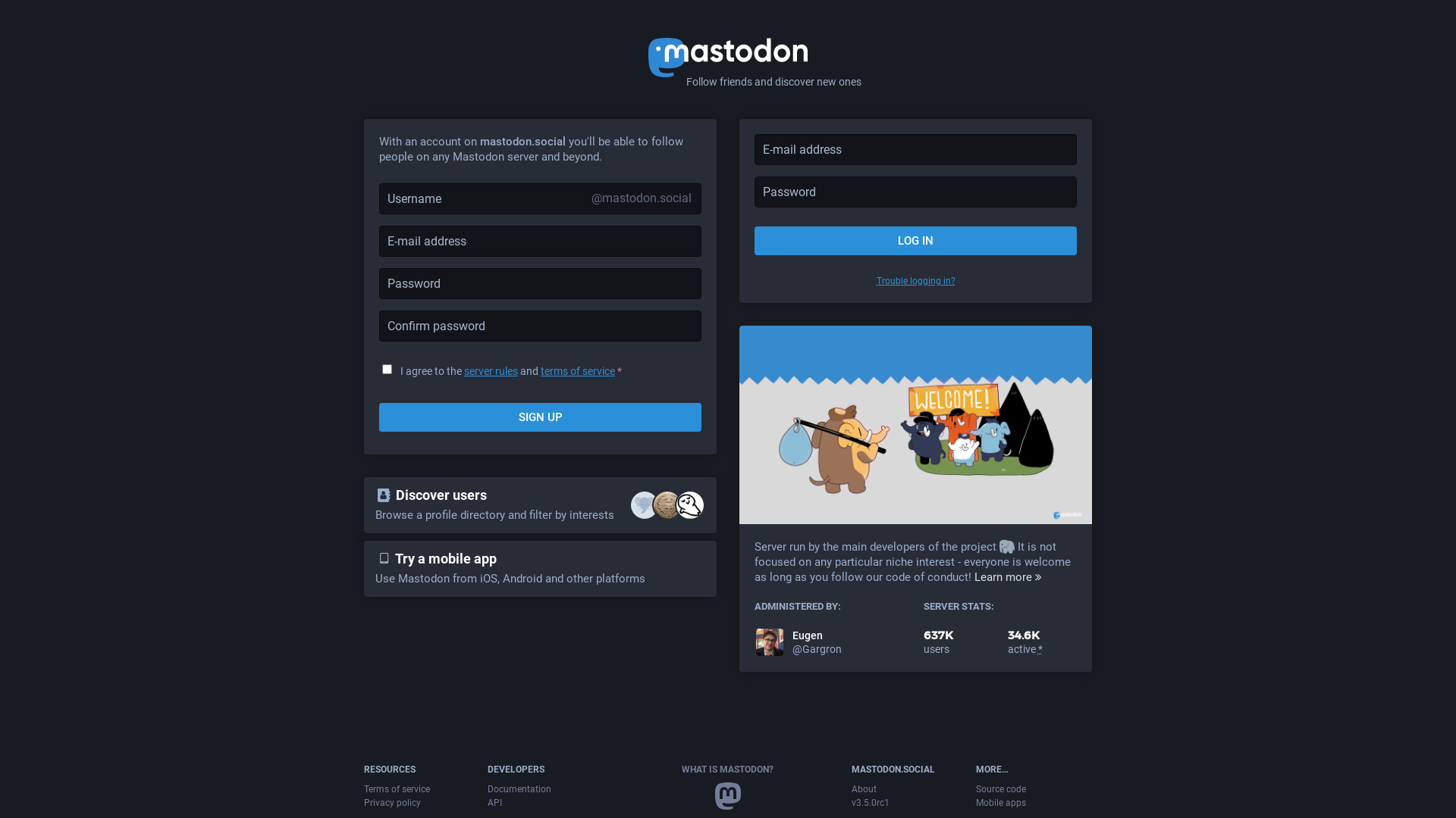 Website User Bewertung zu mastodon.social