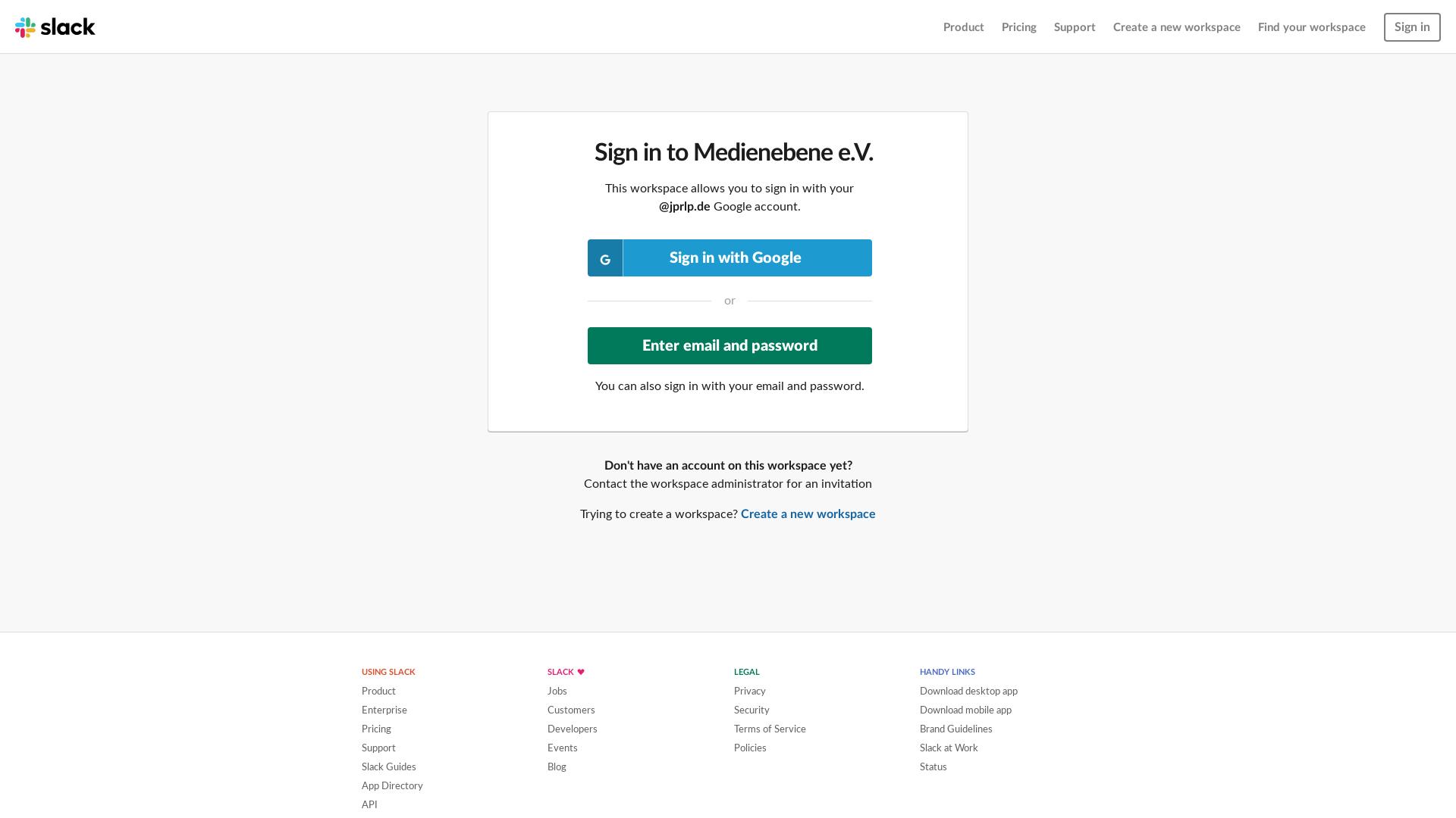 Website User Bewertung zu medienebene.slack.com