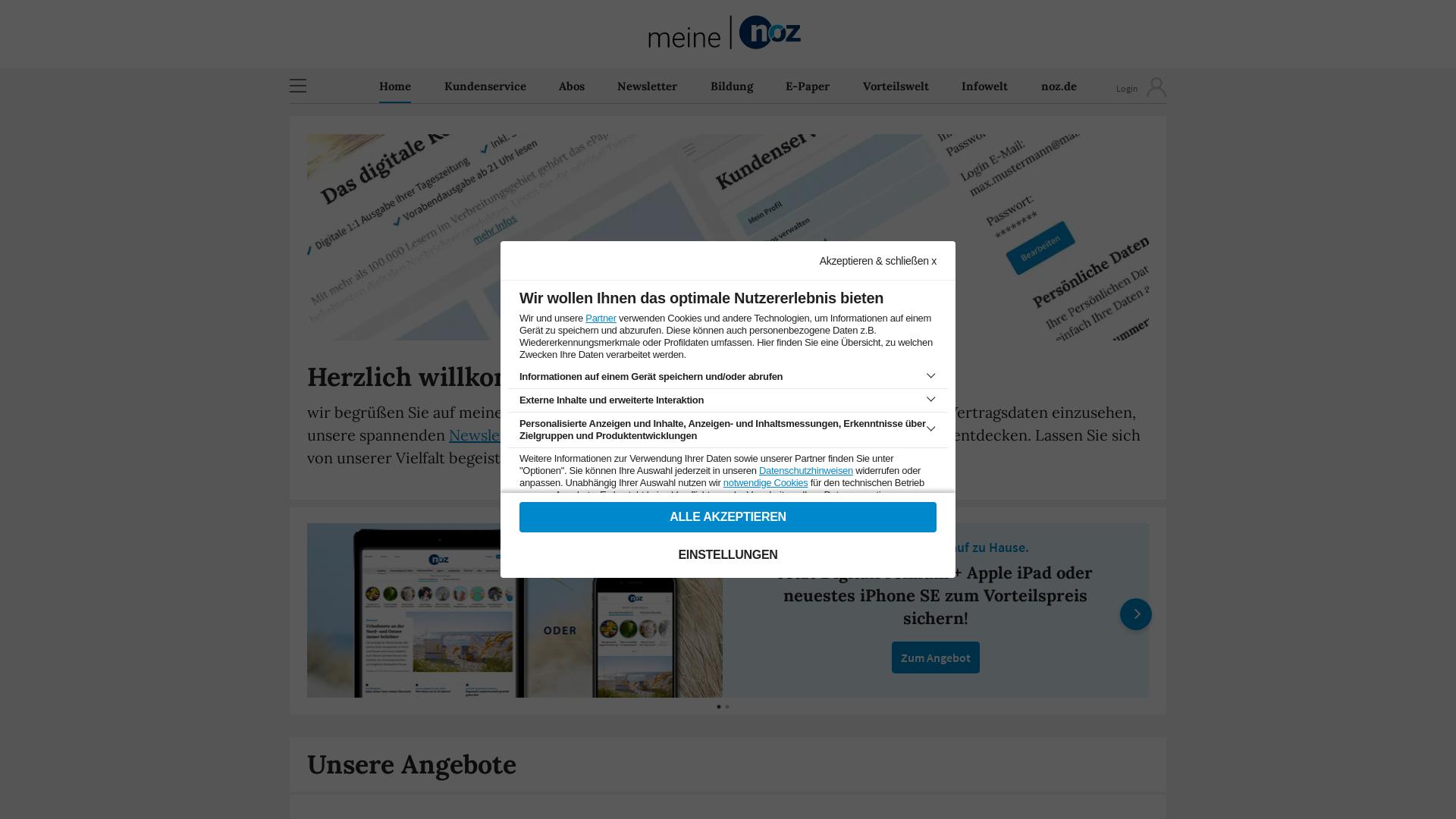 Website User Bewertung zu meine.noz.de