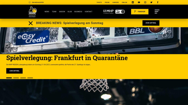 Website User Bewertung zu mhp-riesen-ludwigsburg.de