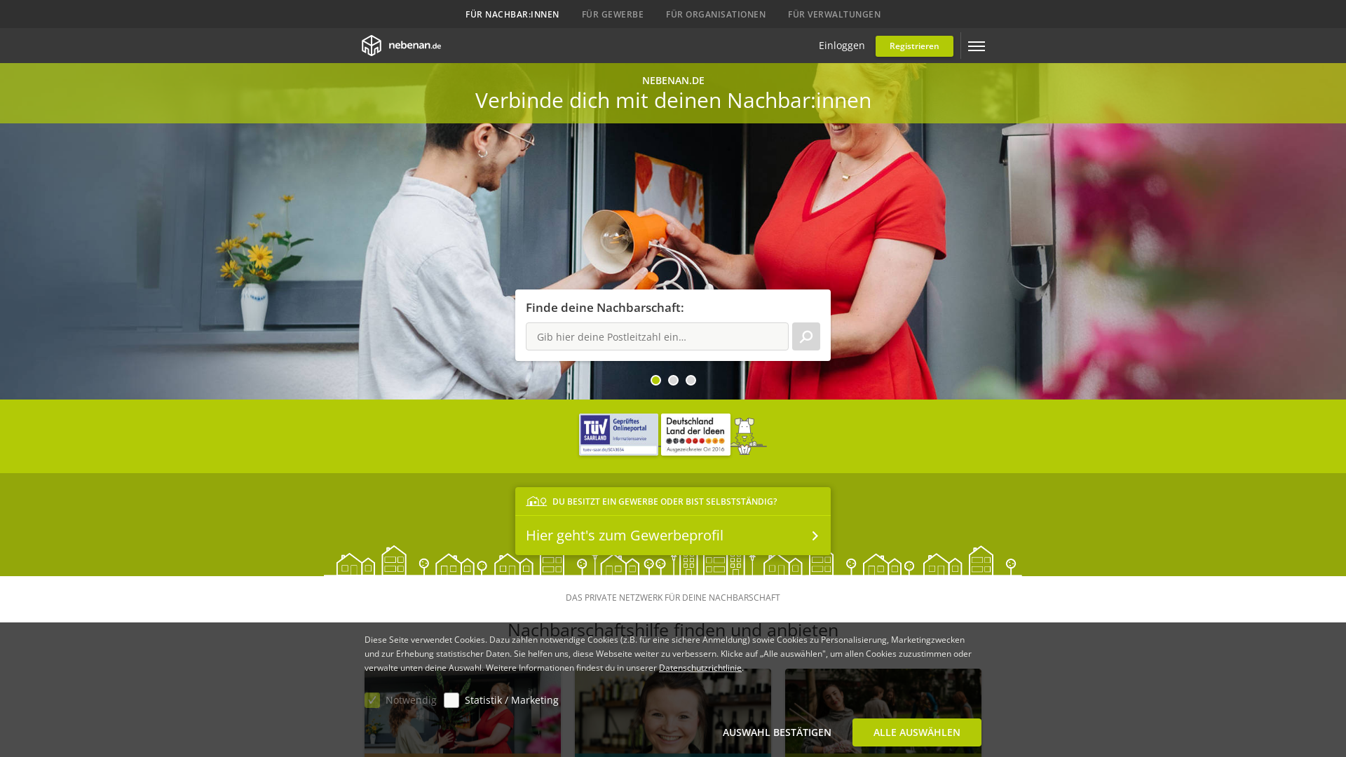 Website User Bewertung zu nebenan.de