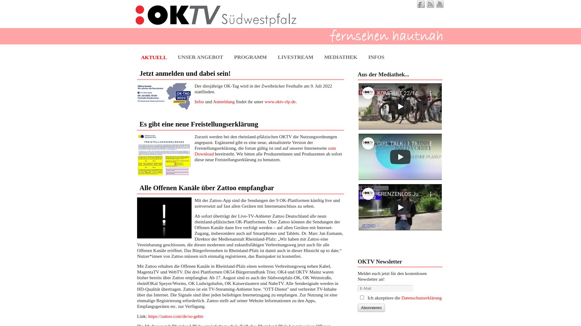 Website User Bewertung zu oktv-suedwestpfalz.de
