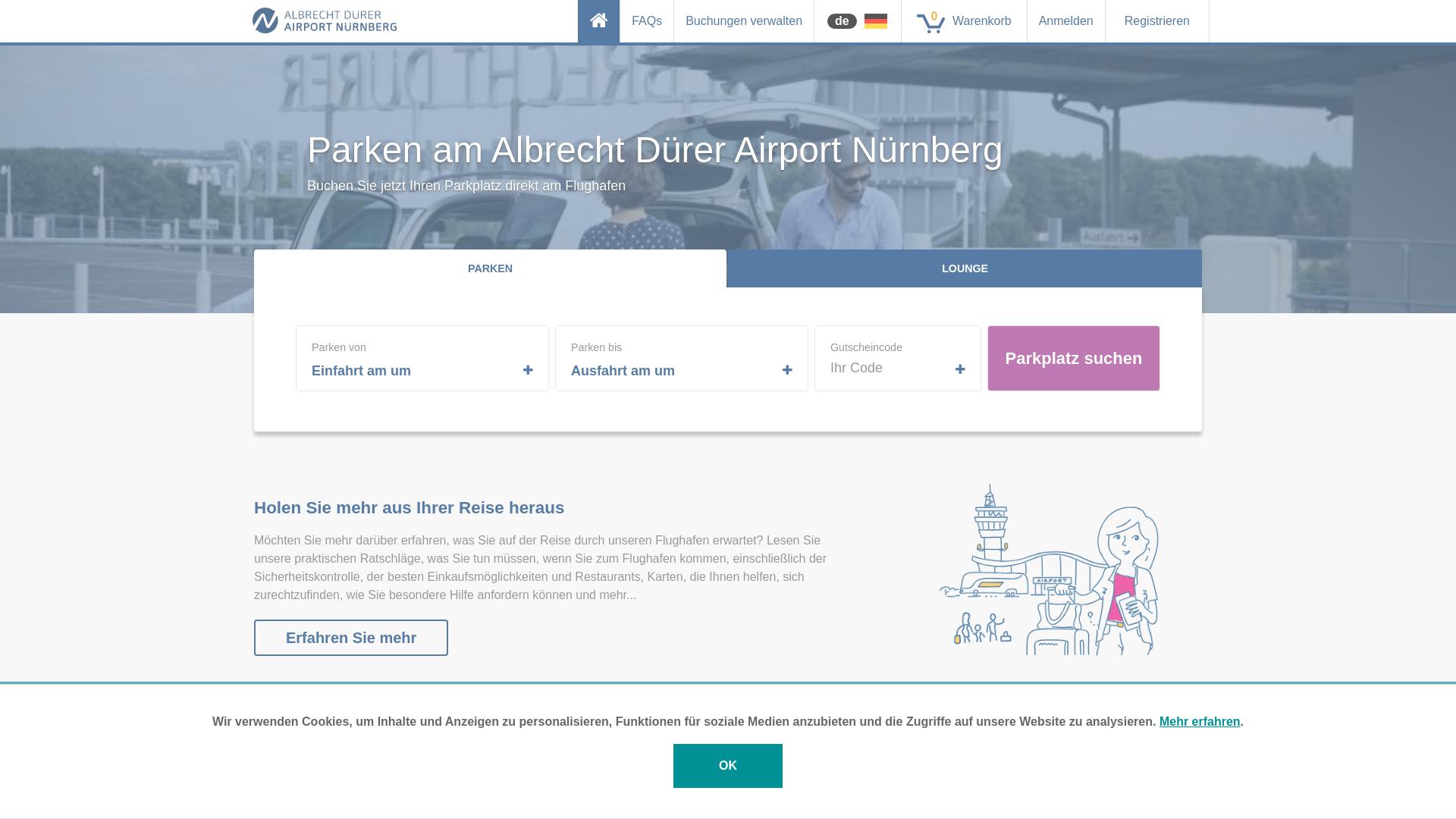 Website User Bewertung zu parking.airport-nuernberg.de