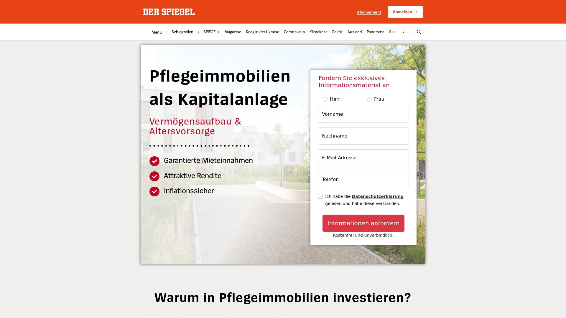 Website User Bewertung zu pflegeimmobilien.spiegel.de