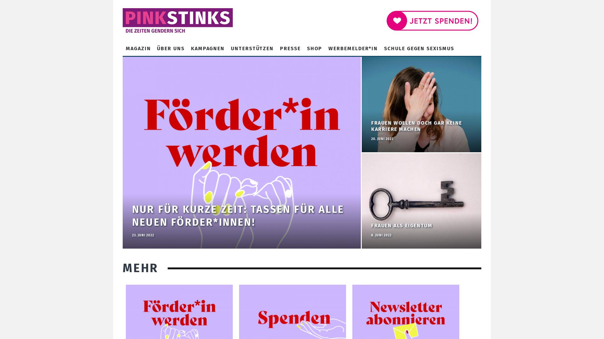 Website User Bewertung zu pinkstinks.de