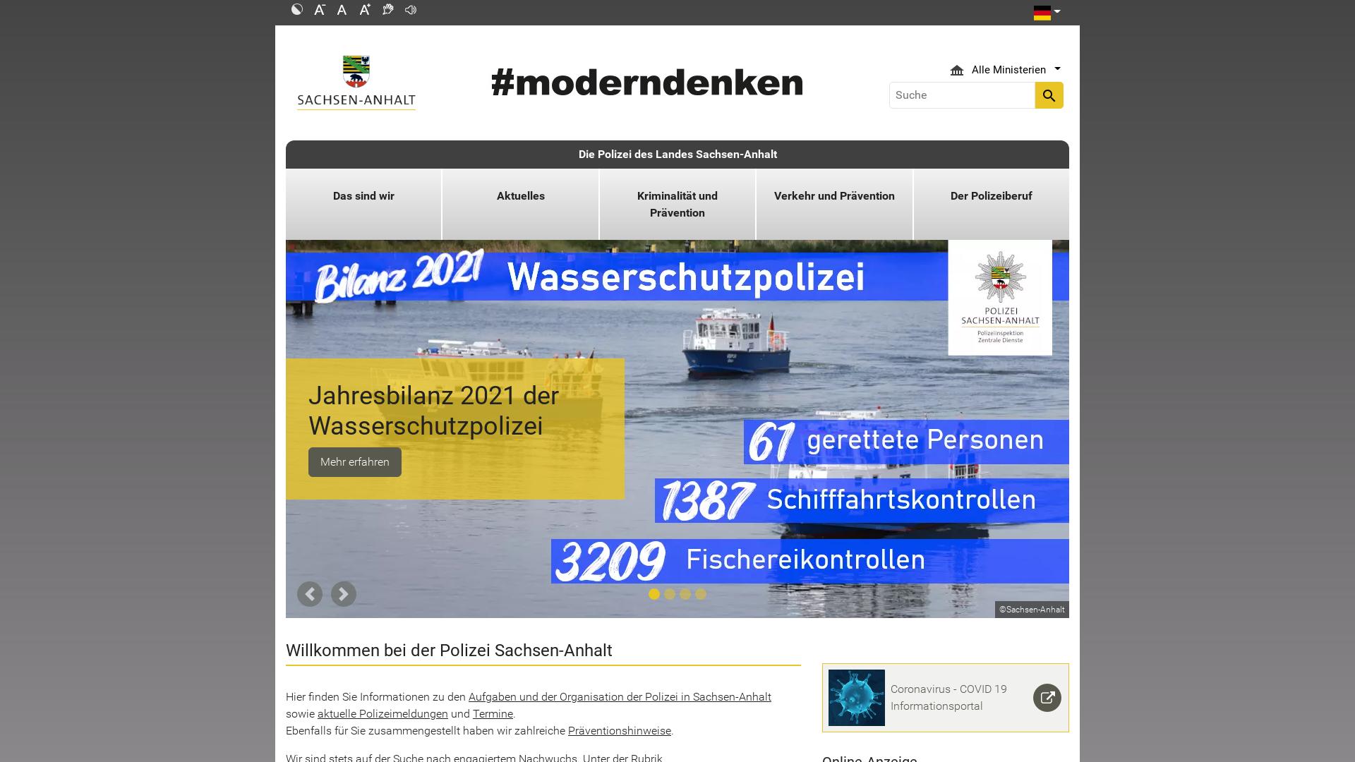 Website User Bewertung zu polizei.sachsen-anhalt.de