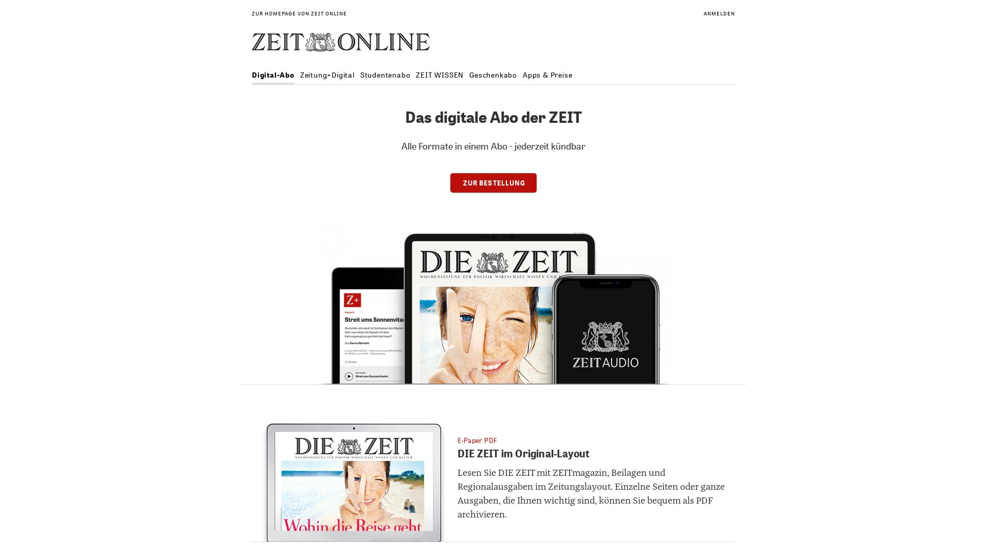 Website User Bewertung zu premium.zeit.de