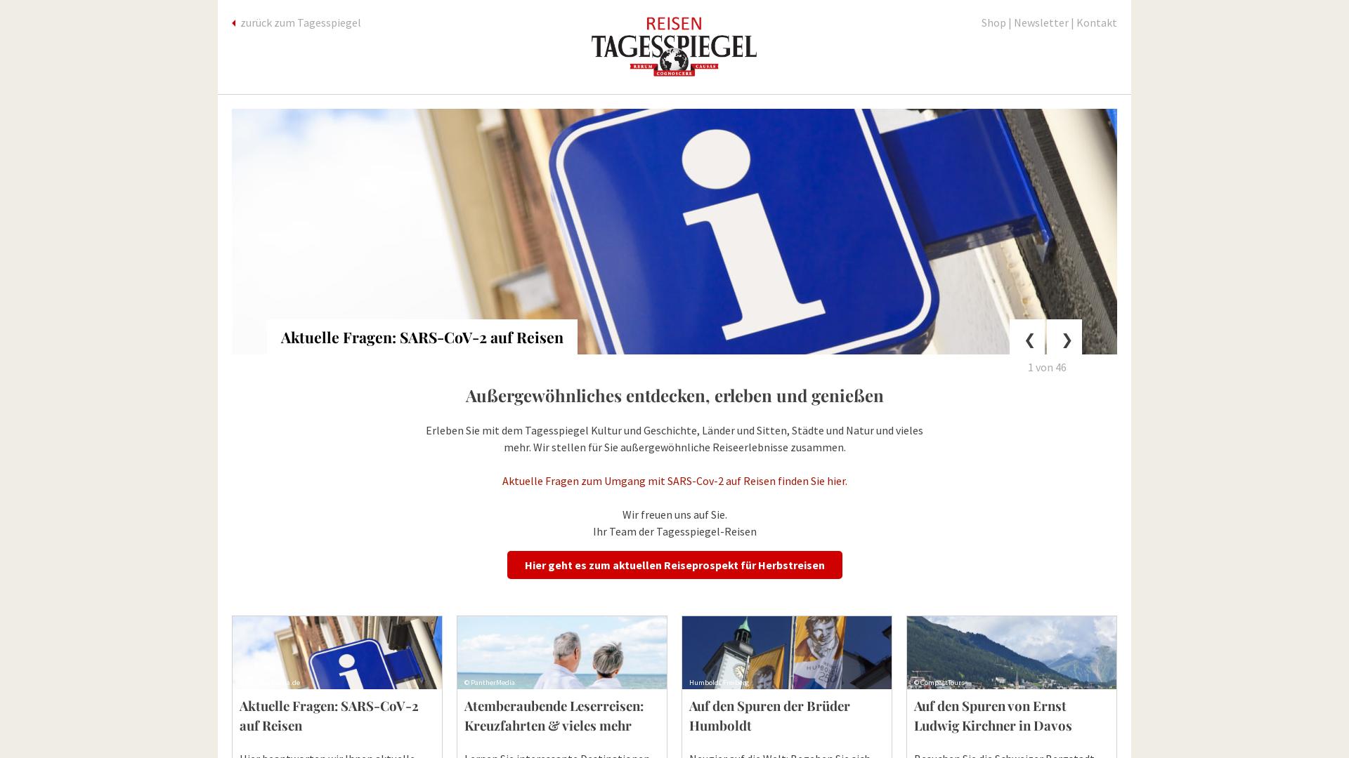 Website User Bewertung zu reisen.tagesspiegel.de