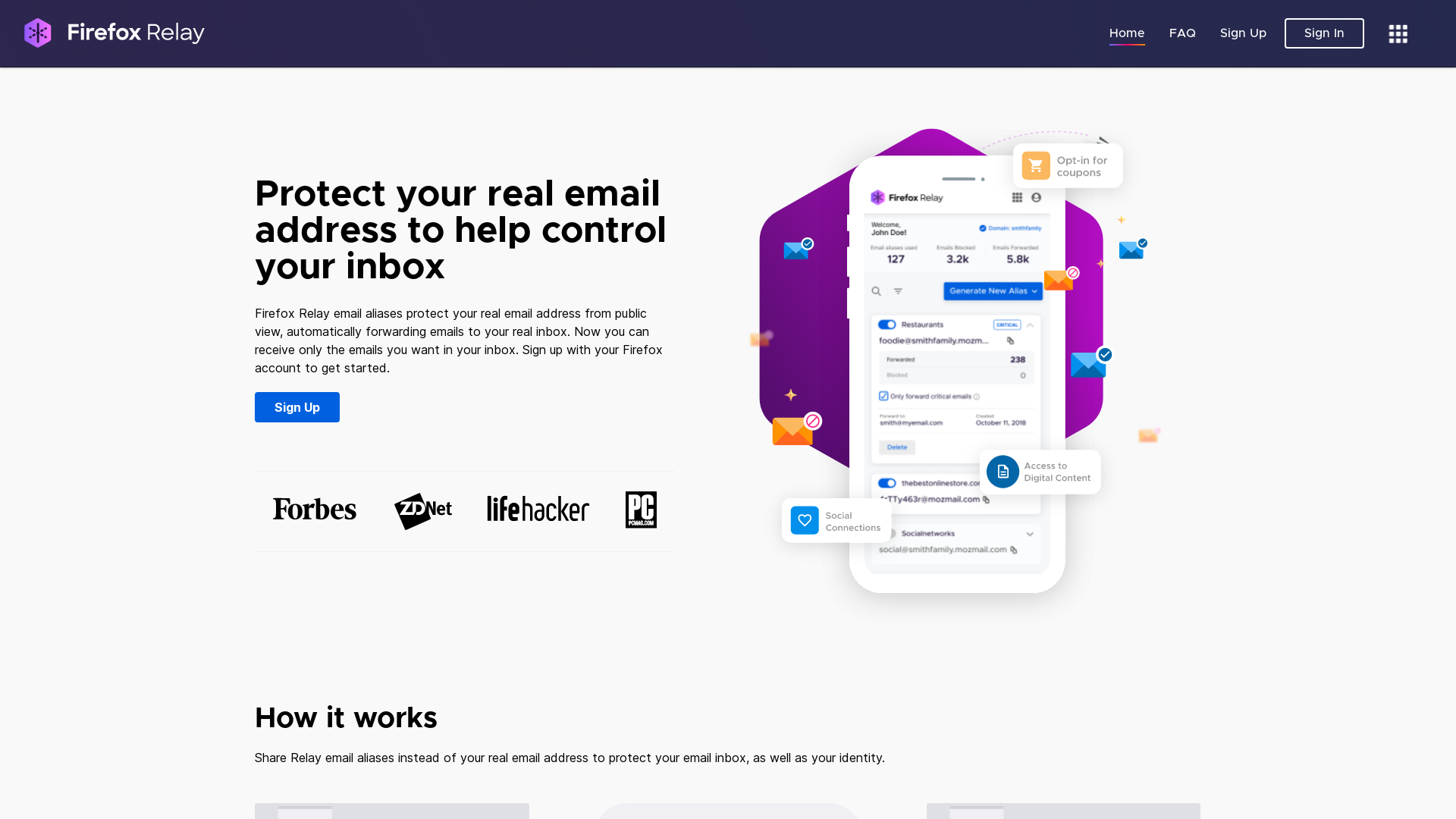 Website User Bewertung zu relay.firefox.com